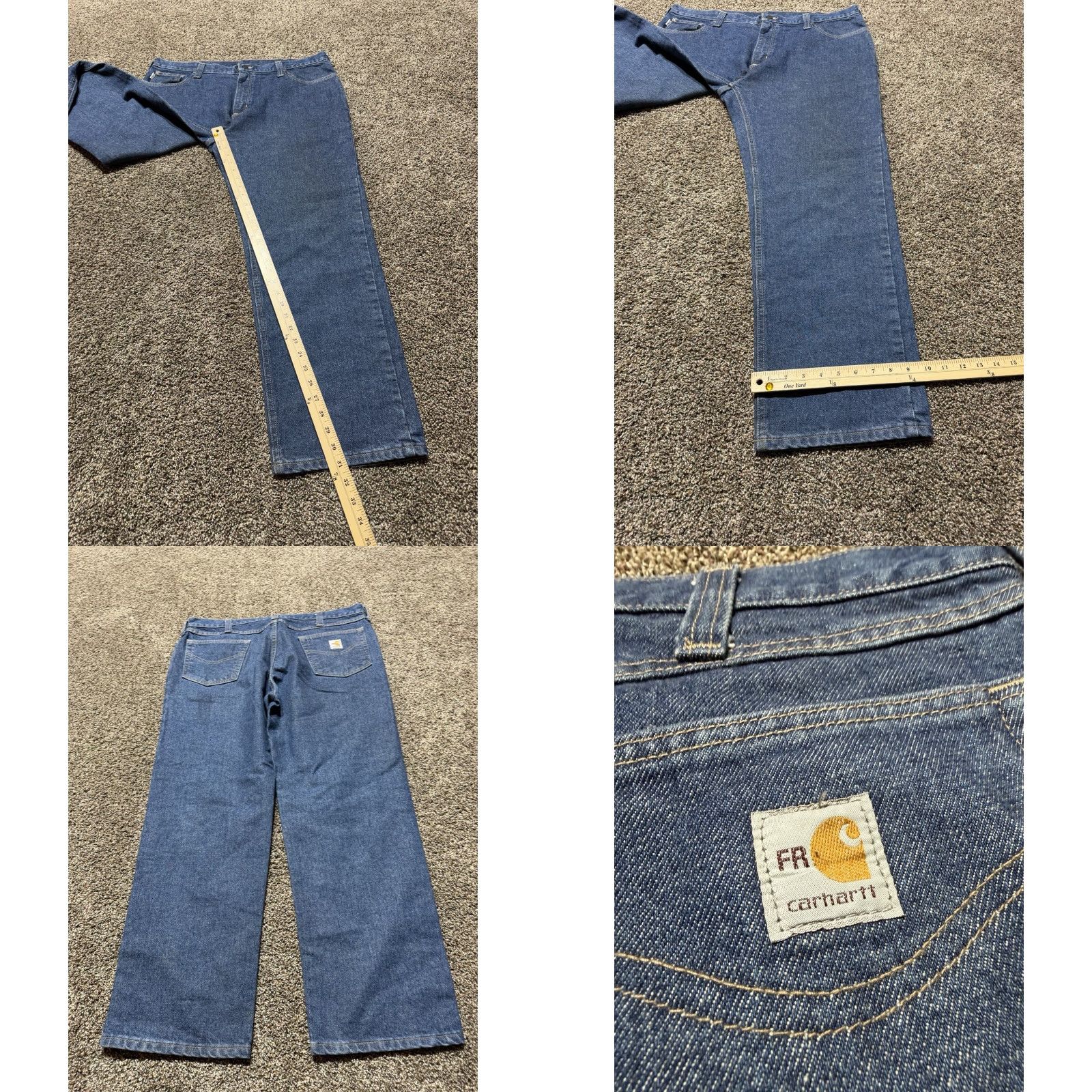 Carhartt Carhartt FR Men Jeans 40X30 Blue Denim Flame Resistant Bootcut EUC Size US 40 / EU 56 - 8 Thumbnail