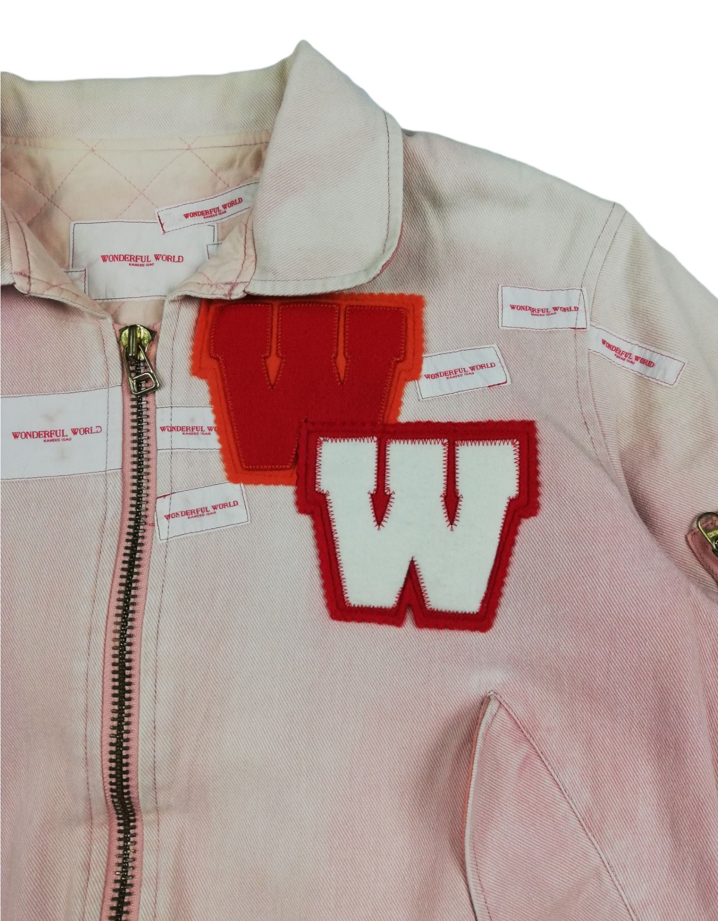 Japanese Brand × Kaneko Isao 🔥Wonderful World Kaneko Isao Denim Bomber Letterman Jacket Size US M / EU 48-50 / 2 - 7 Thumbnail