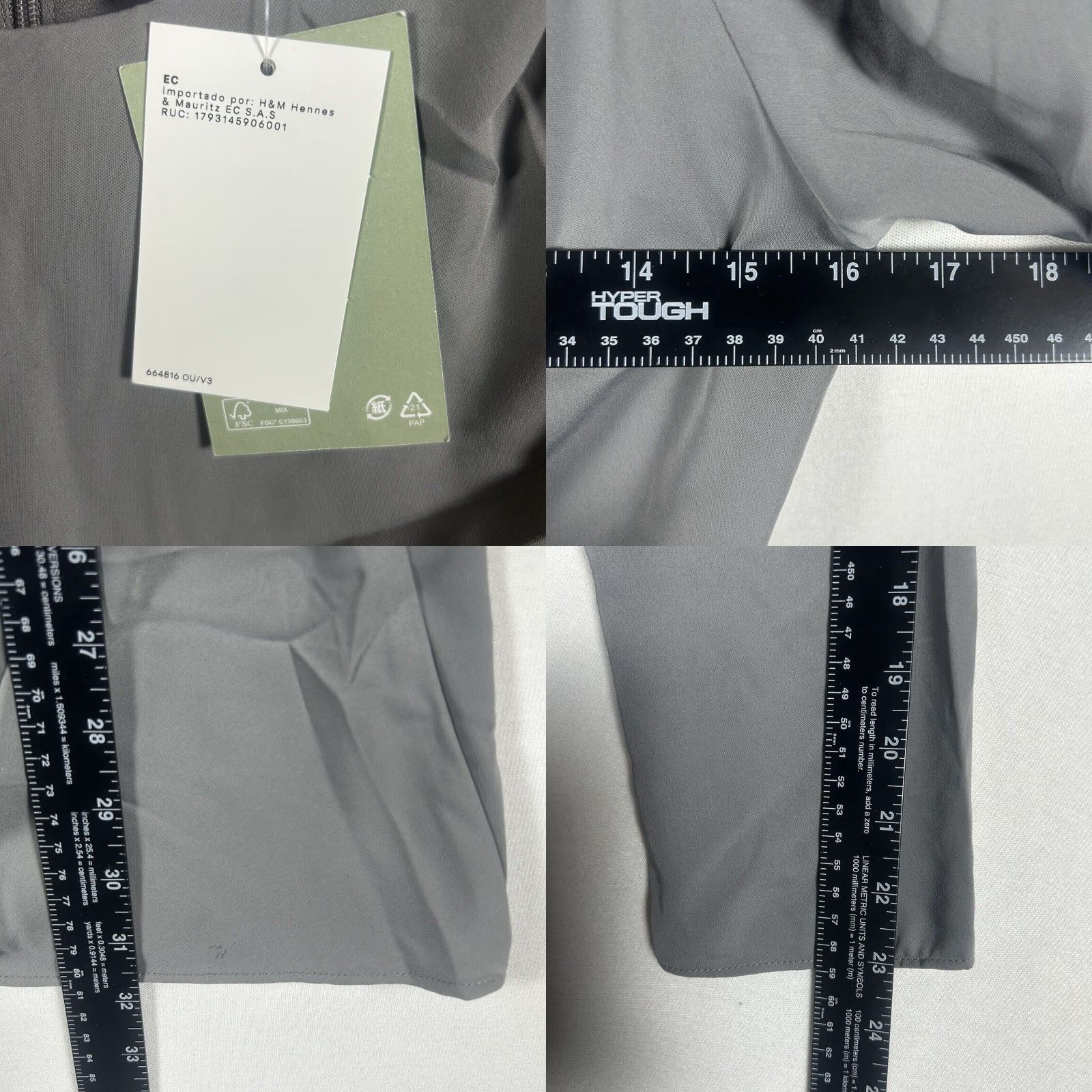 H&M H&M Formal Dress Women S Gray 3/4 Sleeve Knee Length Back Zip NWT Patch Shoulder Blouson Small Size S / US 4 / IT 40 - 8 Thumbnail