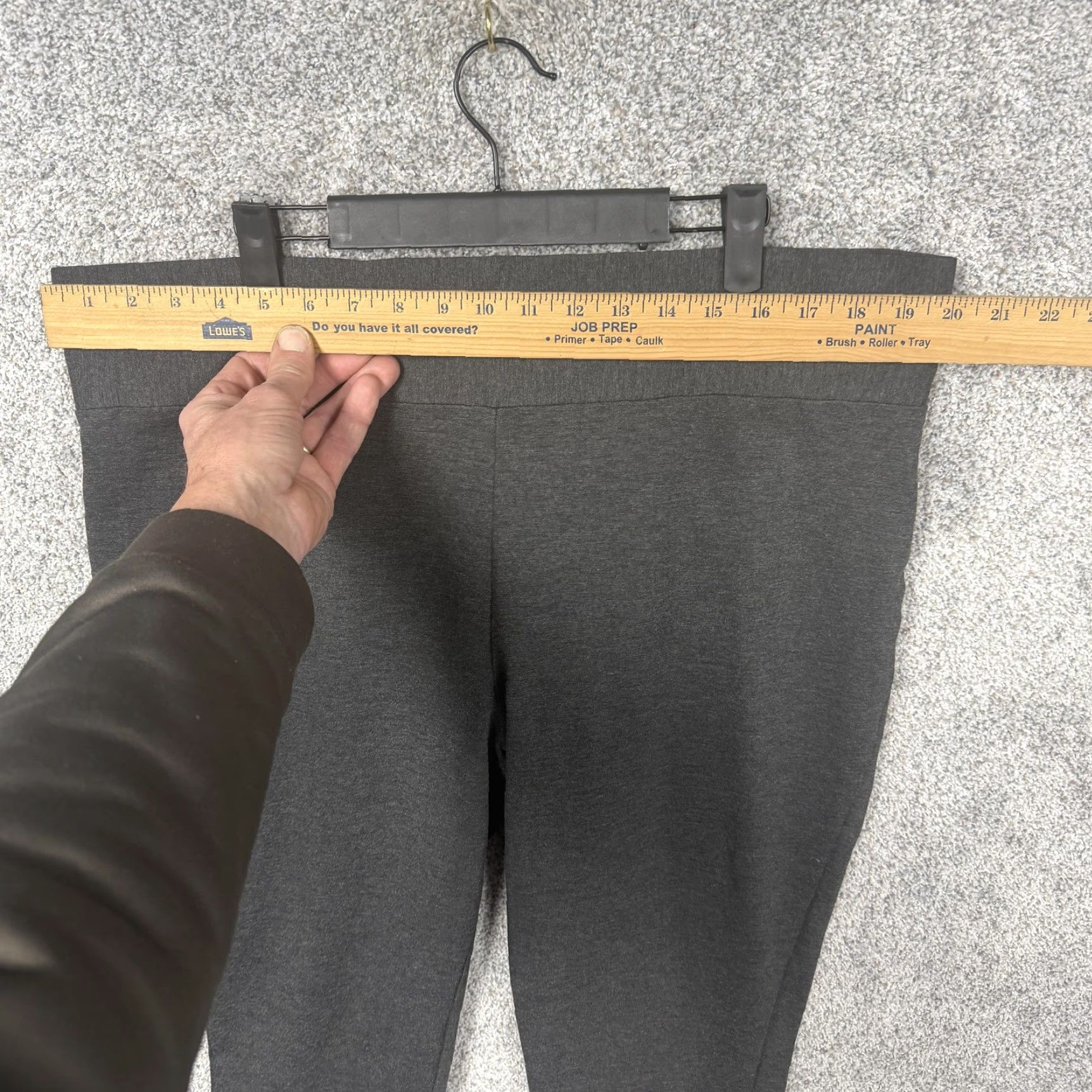 Vintage Tahari Leggings XXL Gray High Rise Knit Ankle Pull On Comfort Women Plus Size Stretch Size 40" / US 18 - 2 Thumbnail