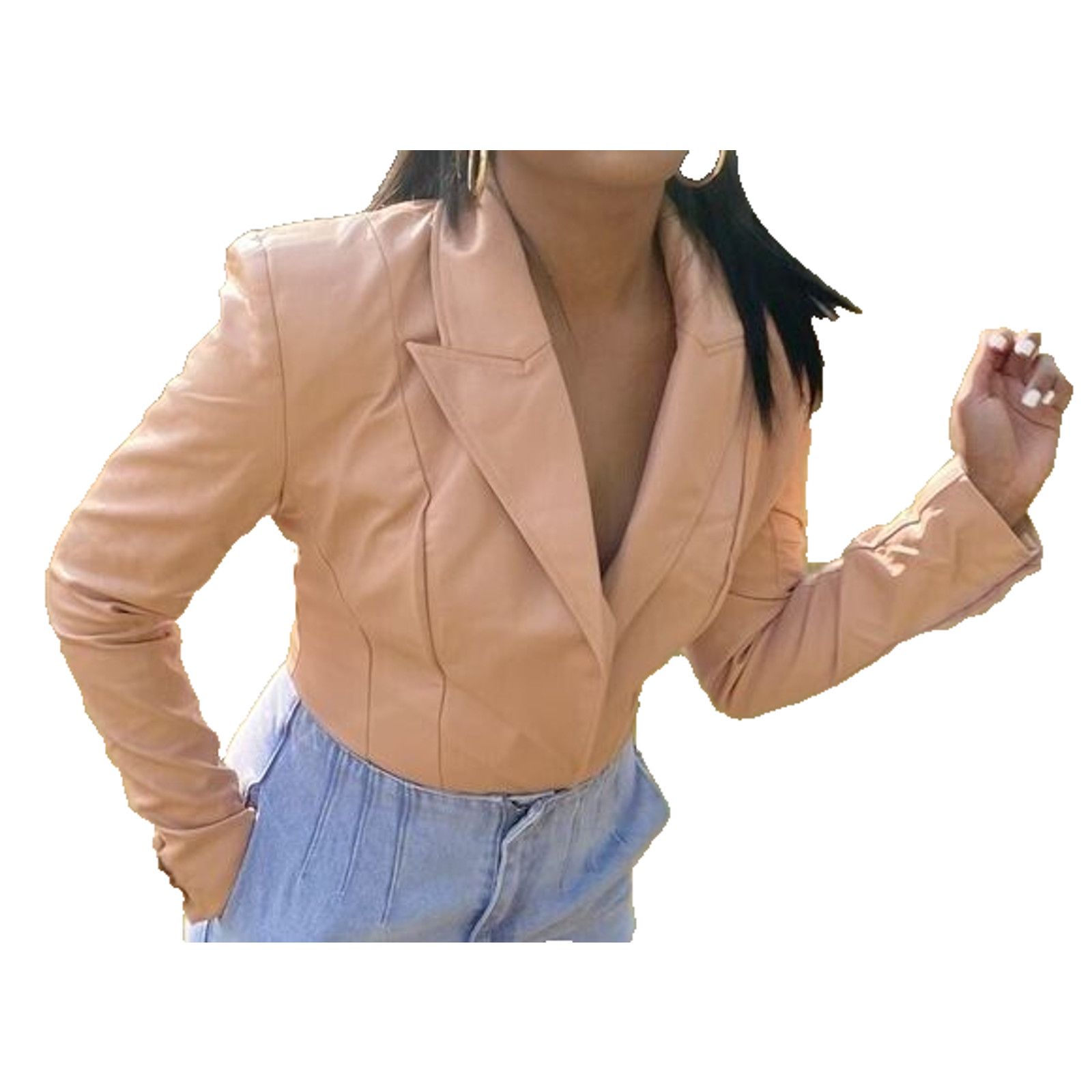 House of CB HOUSE OF CB LONDON Stretch Vegan Leather Bodysuit Jacket M Size M / US 6-8 / IT 42-44 - 2 Thumbnail
