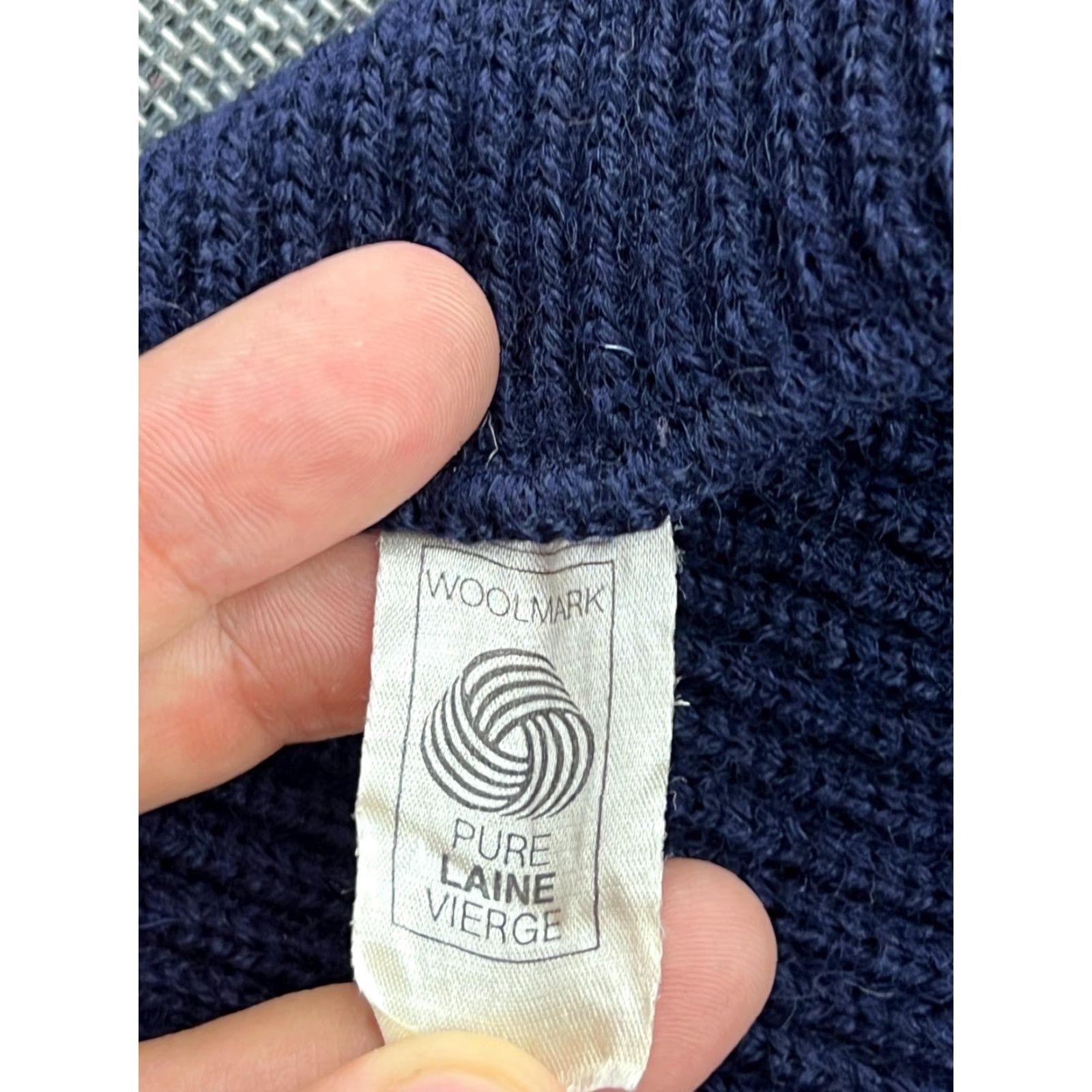 Vintage VINTAGE Busnel Scarf 100% Wool 55 x 10 in Knitted France Blue Unisex Wool Scarf Mens Womens Size ONE SIZE - 5 Thumbnail