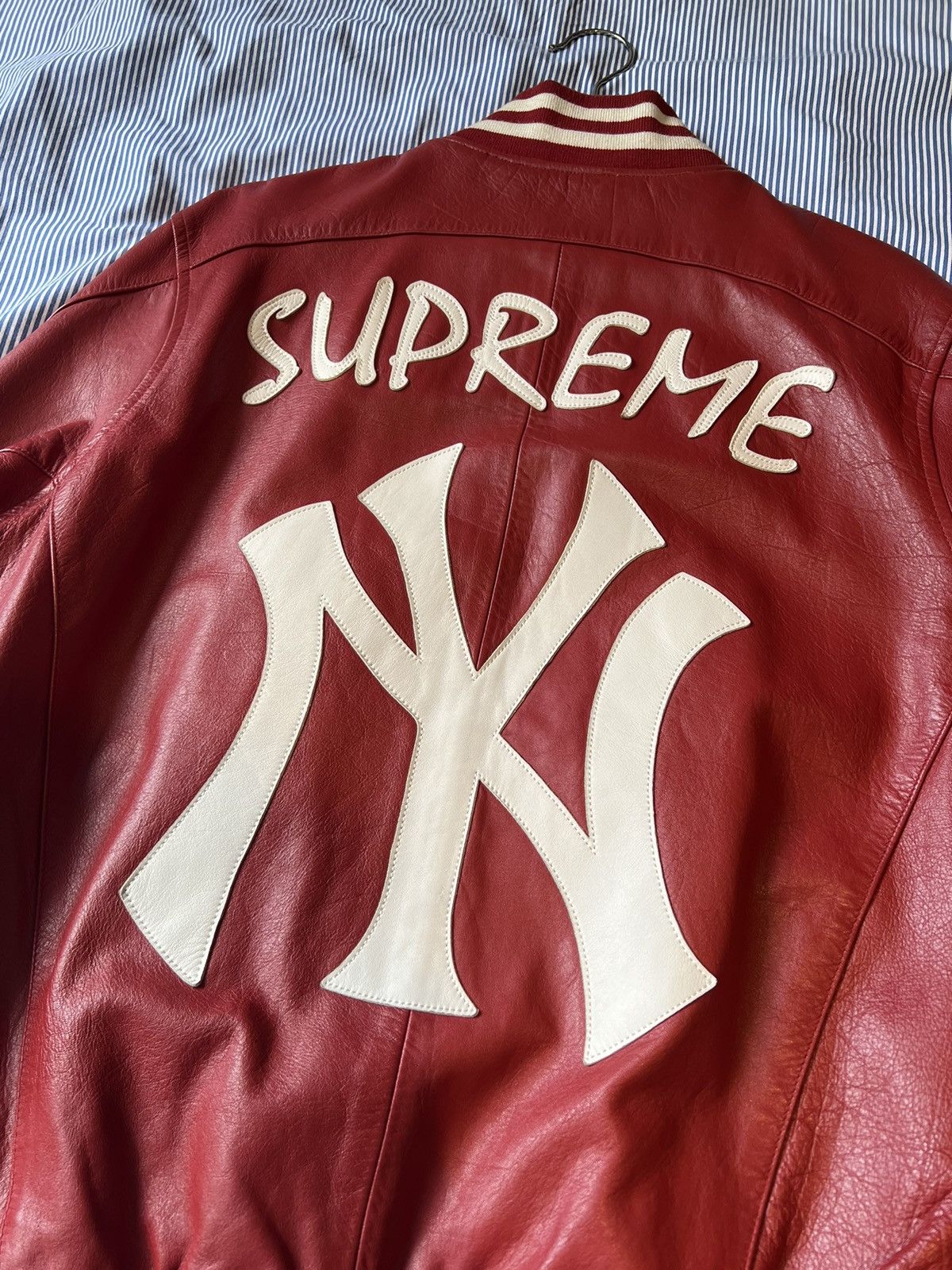 Supreme Supreme Yankees Varsity Lambskin Leather Jacket M Size US M / EU 48-50 / 2 - 4 Thumbnail
