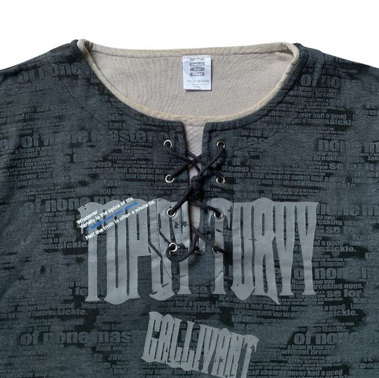 14th Addiction Oblo lace up neckline all-over poem print Y2K gothic style Size US L / EU 52-54 / 3 - 2 Thumbnail
