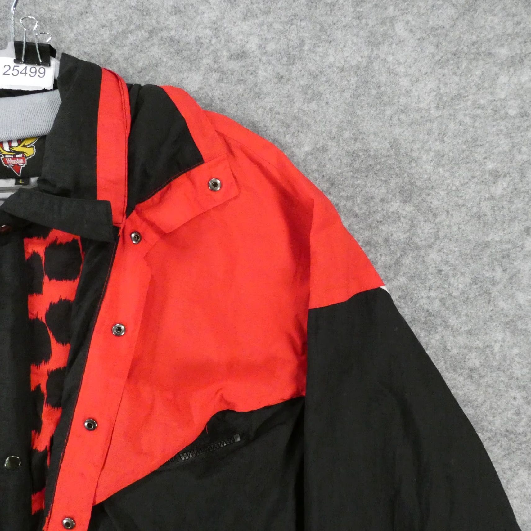Vintage Vintage Winston Cigarette Jacket Mens Large Black Red Lined Full Zip Size US L / EU 52-54 / 3 - 6 Thumbnail