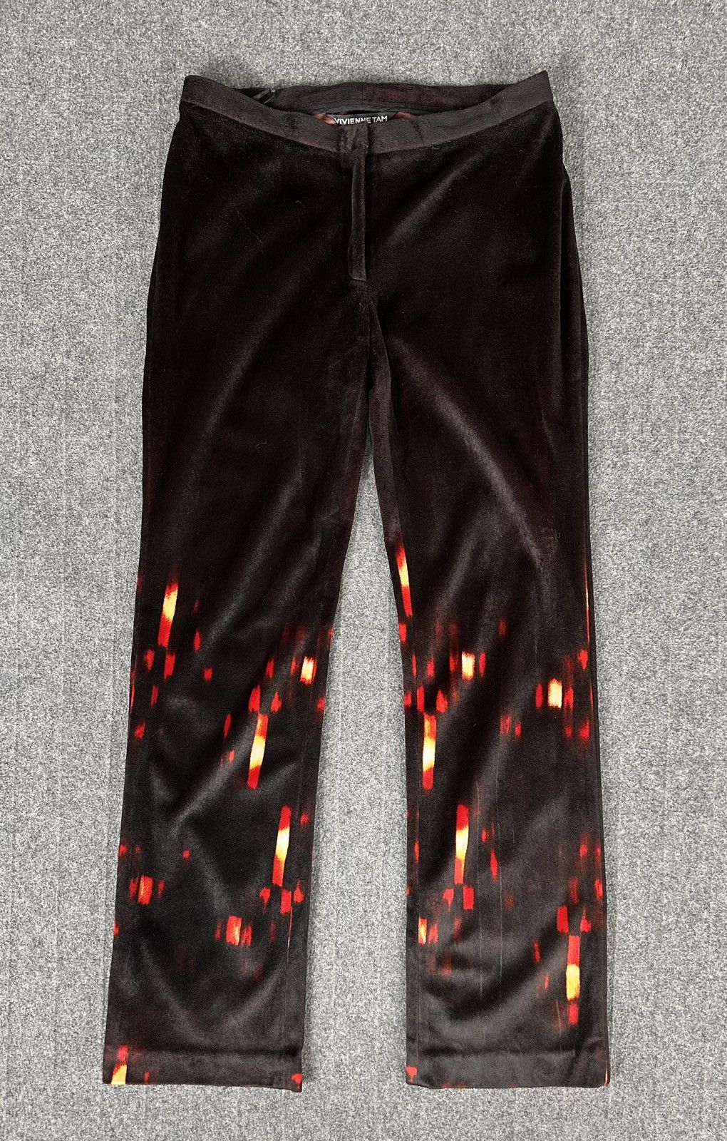 Vivienne Tam Vivienne Tam - 90’s Lantern Lights Velvet Polyester Pants Size 30" / US 8 / IT 44 - 1 Thumbnail