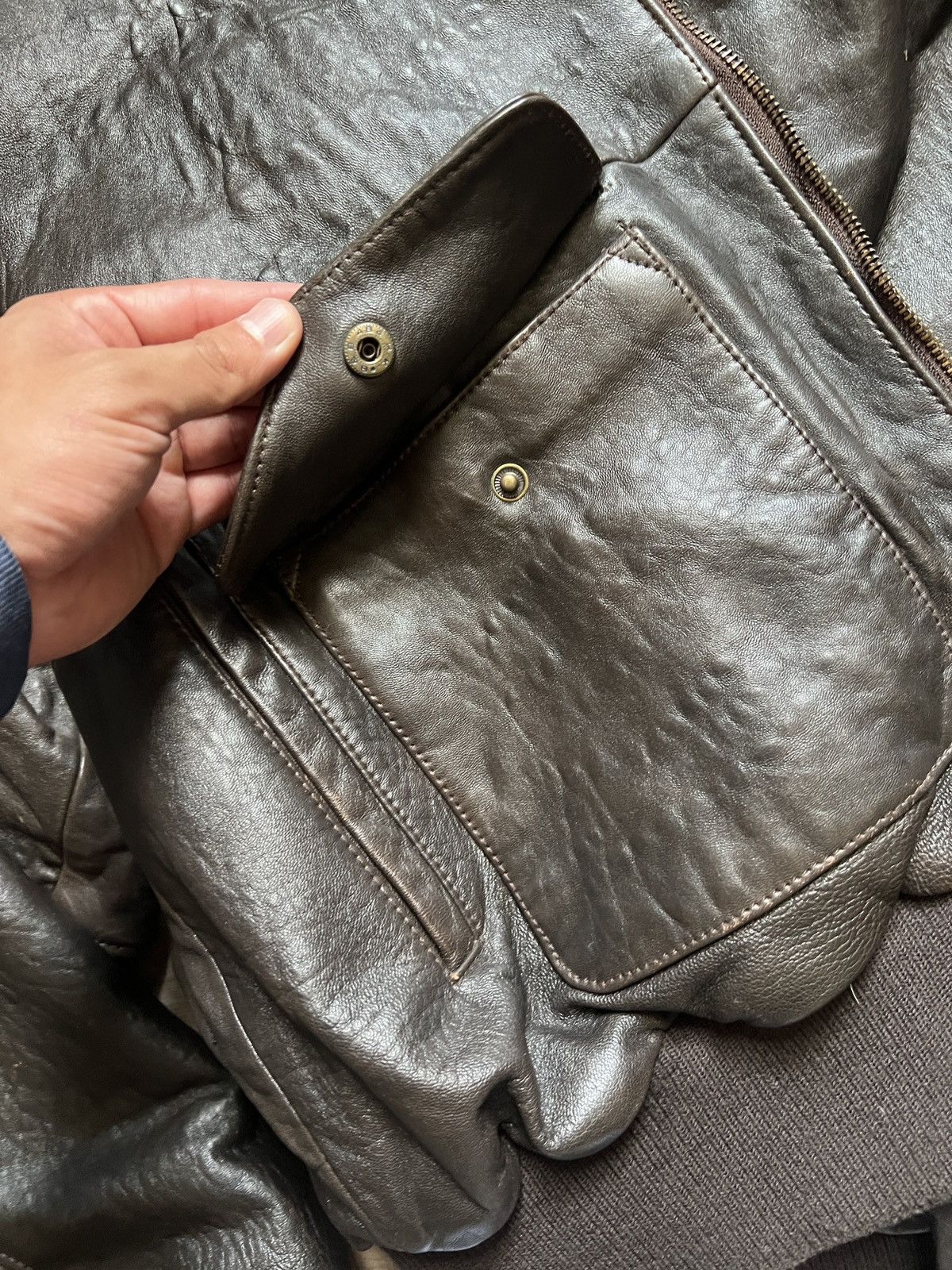 Vintage Vintage leather jacket /Map Size US L / EU 52-54 / 3 - 9 Thumbnail