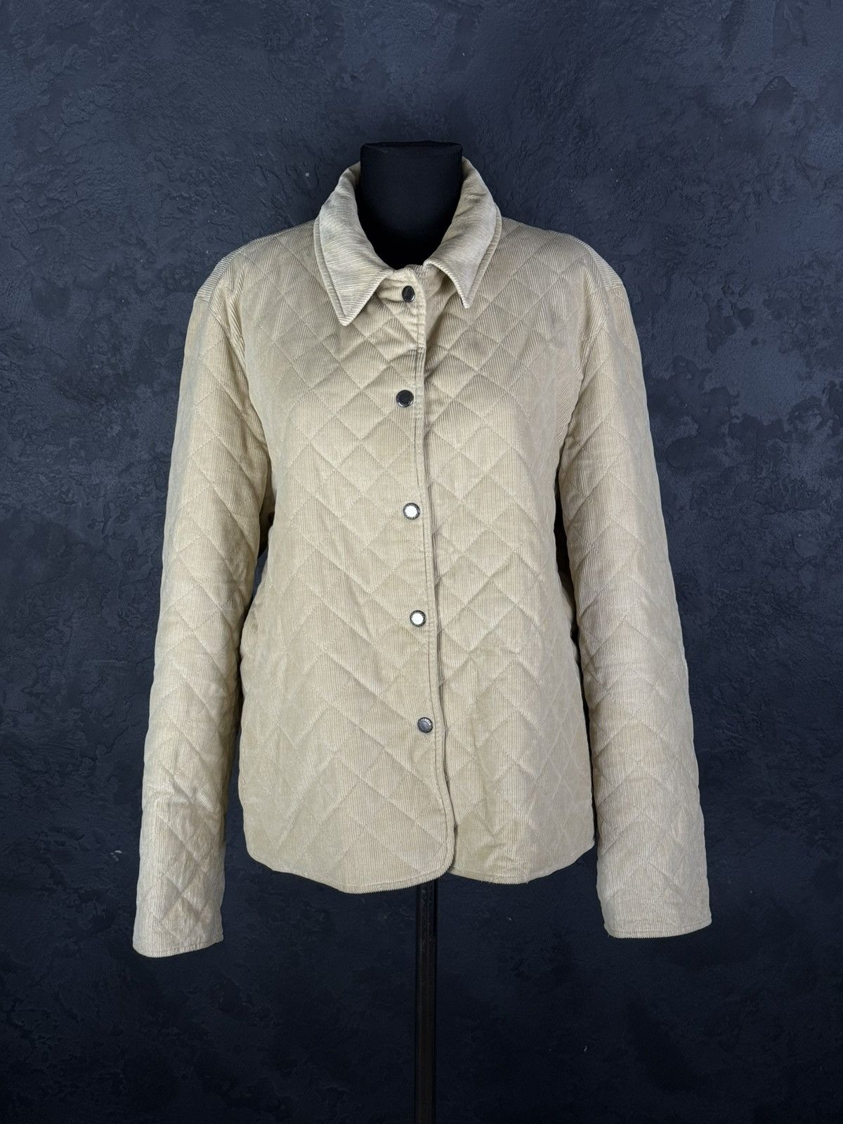 Burberry Burberry Women’s Quilted Corduroy Jacket Nova Check Beige Size XXL / US 16-18 / IT 52-54 - 3 Thumbnail