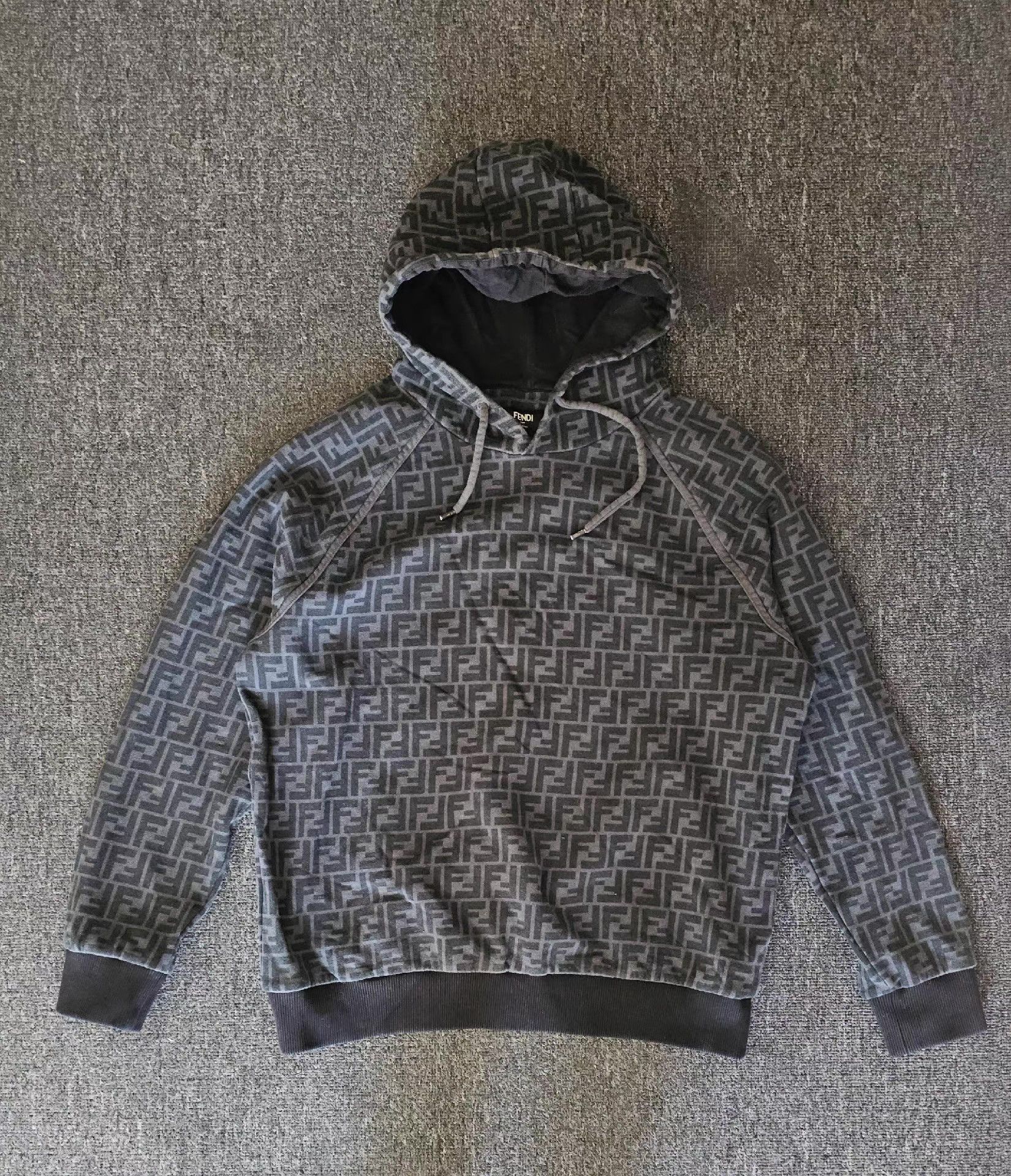 Fendi Multi Patterned Hoodie with Drawstring (Size L) Size US L / EU 52-54 / 3 - 1 Thumbnail