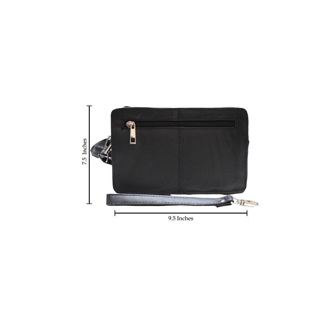 Handmade Women's Brand New Black Leather Crossbody Hand Clutch Bag Size ONE SIZE - 4 Thumbnail