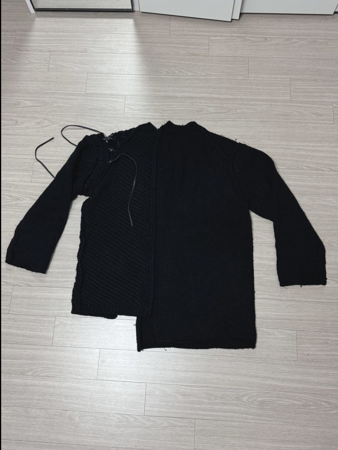 Yohji Yamamoto Yohji Yamamoto Pour Homme 18aw Leather String Knit [3] Size US L / EU 52-54 / 3 - 2 Thumbnail