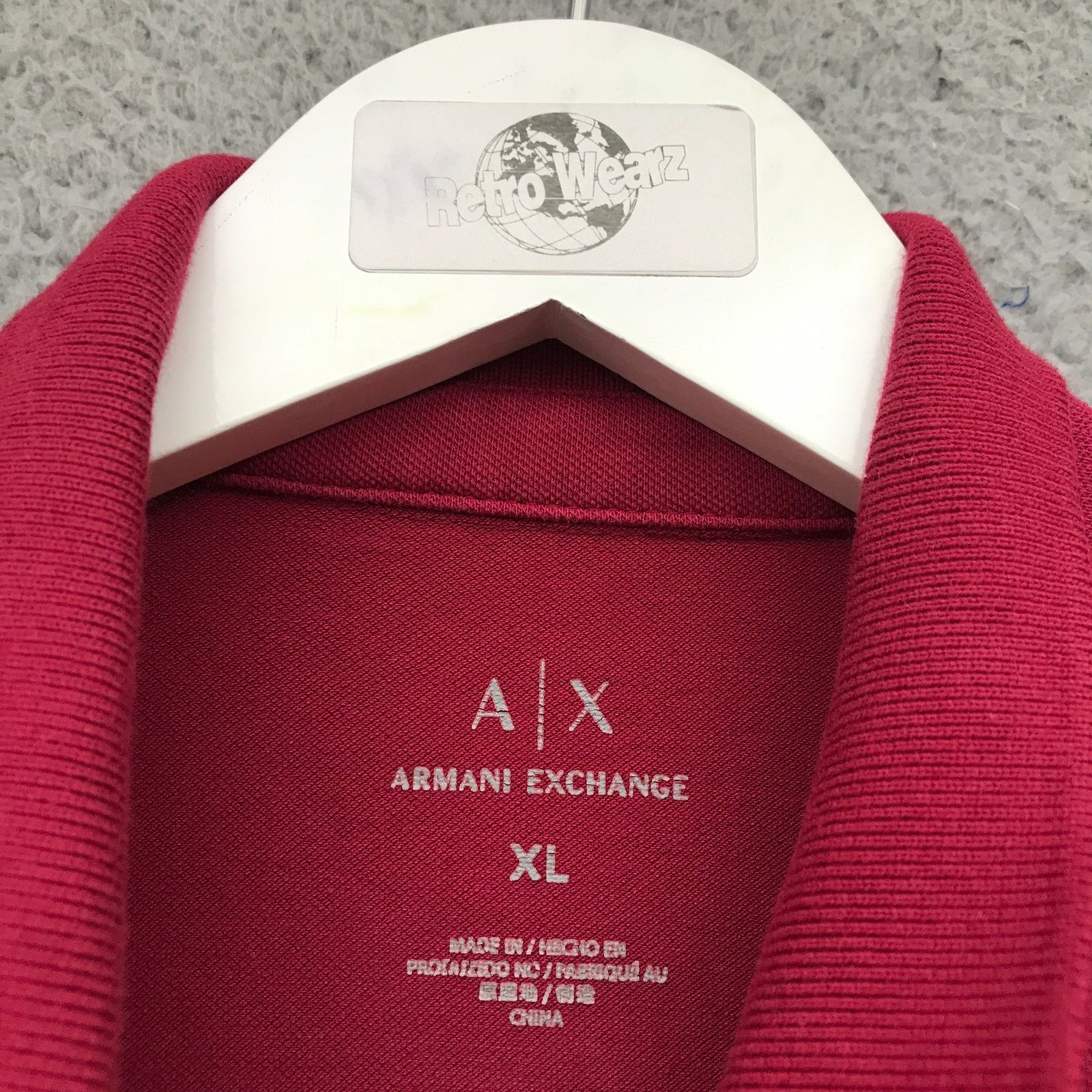 Armani Exchange Armani Exchange Polo Shirt Mens XL Short Sleeve Maroon Size US XL / EU 56 / 4 - 3 Thumbnail