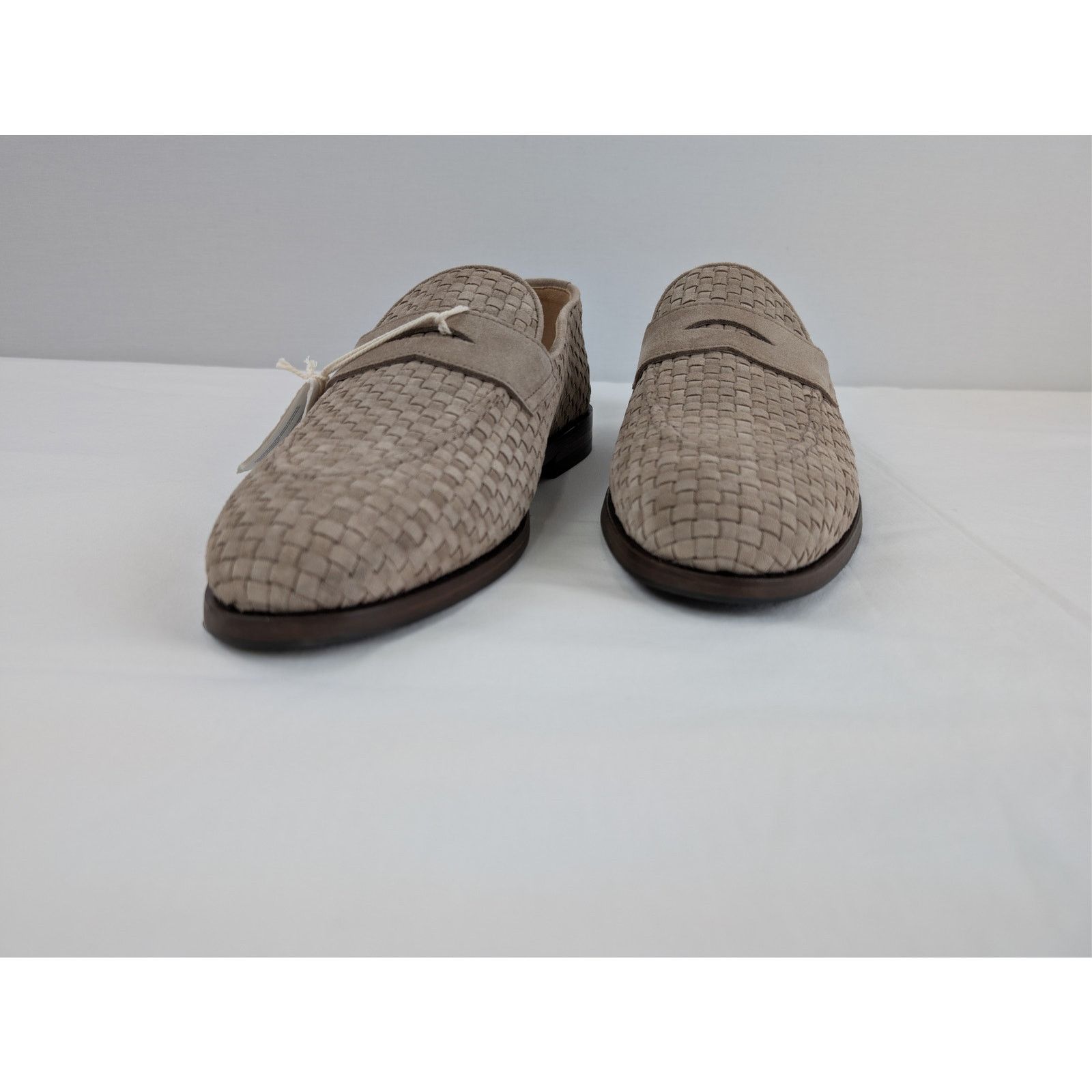 Brunello Cucinelli o1rshd1 Woven Suede Penny Loafers Shoe Boots in Beige Size US 12 / EU 45 - 7 Thumbnail