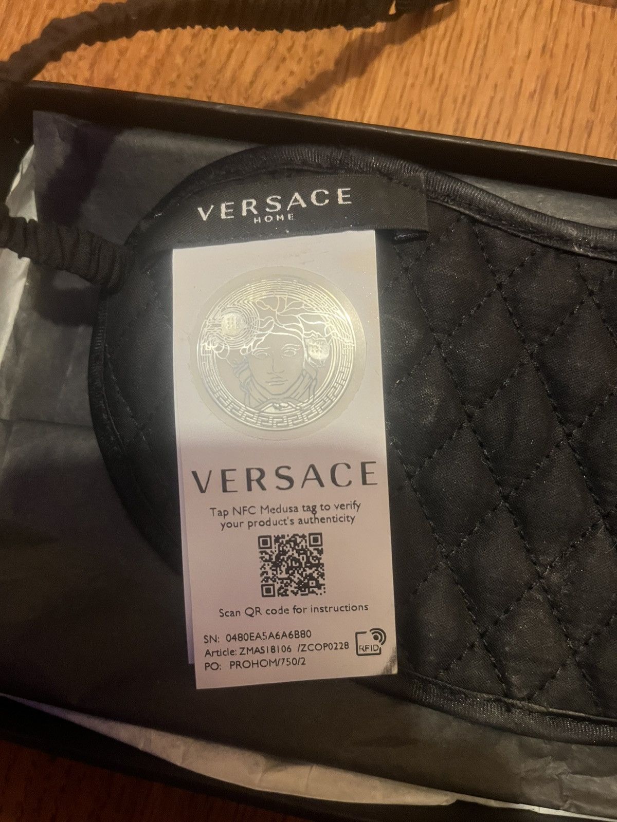 Versace VERSACE Monogram Sequined Eye Mask Size ONE SIZE - 7 Thumbnail