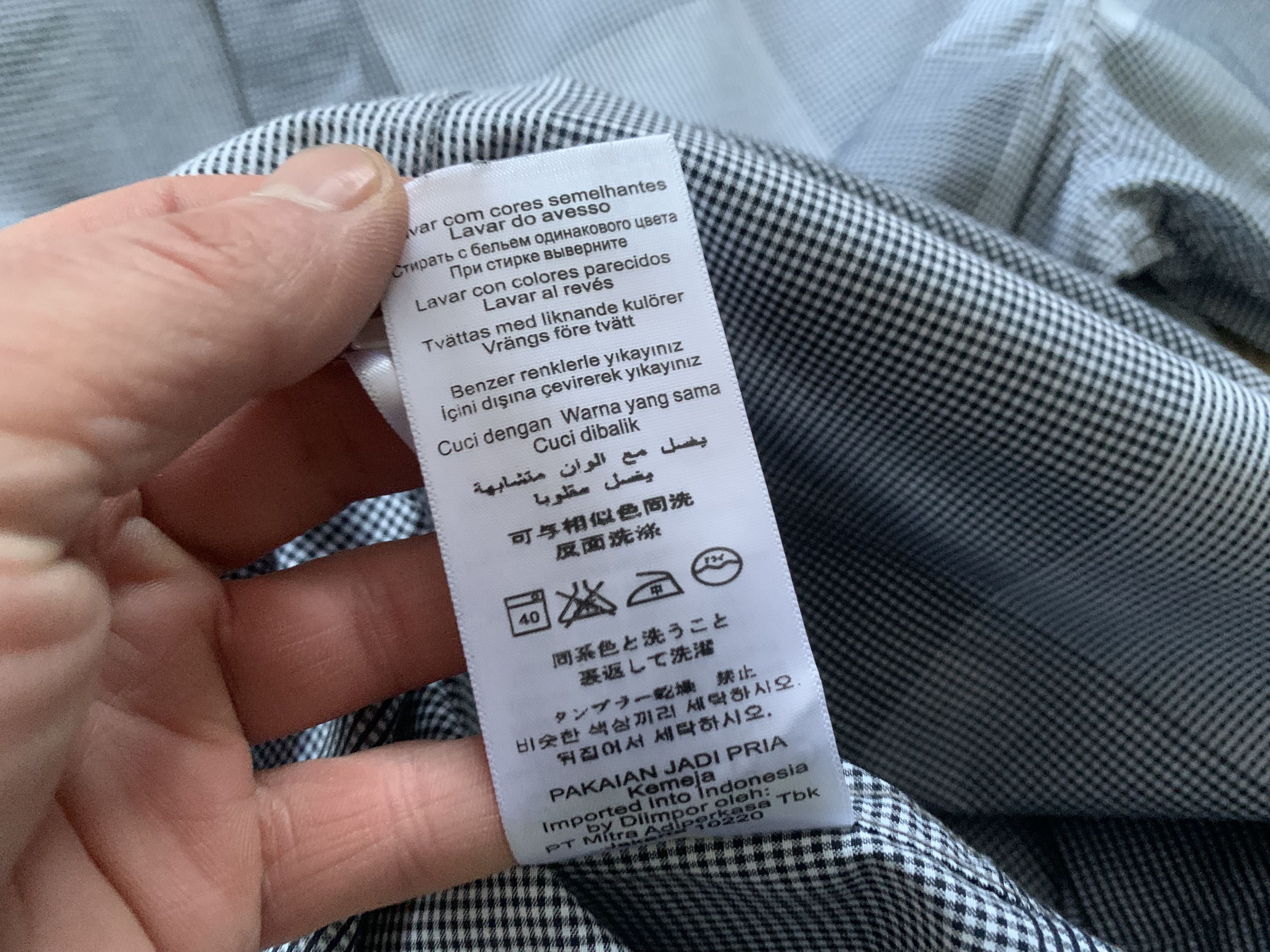 Ben Sherman Ben Sherman Micro Plaid Grey Cotton Button Down Size US M / EU 48-50 / 2 - 10 Thumbnail