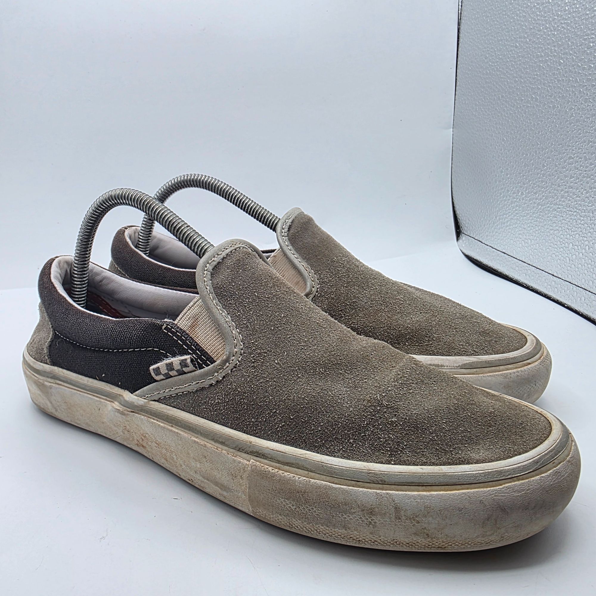 Vans Slip On Skate Shoes Mens Size 8 Gray Casual Walking Sch
