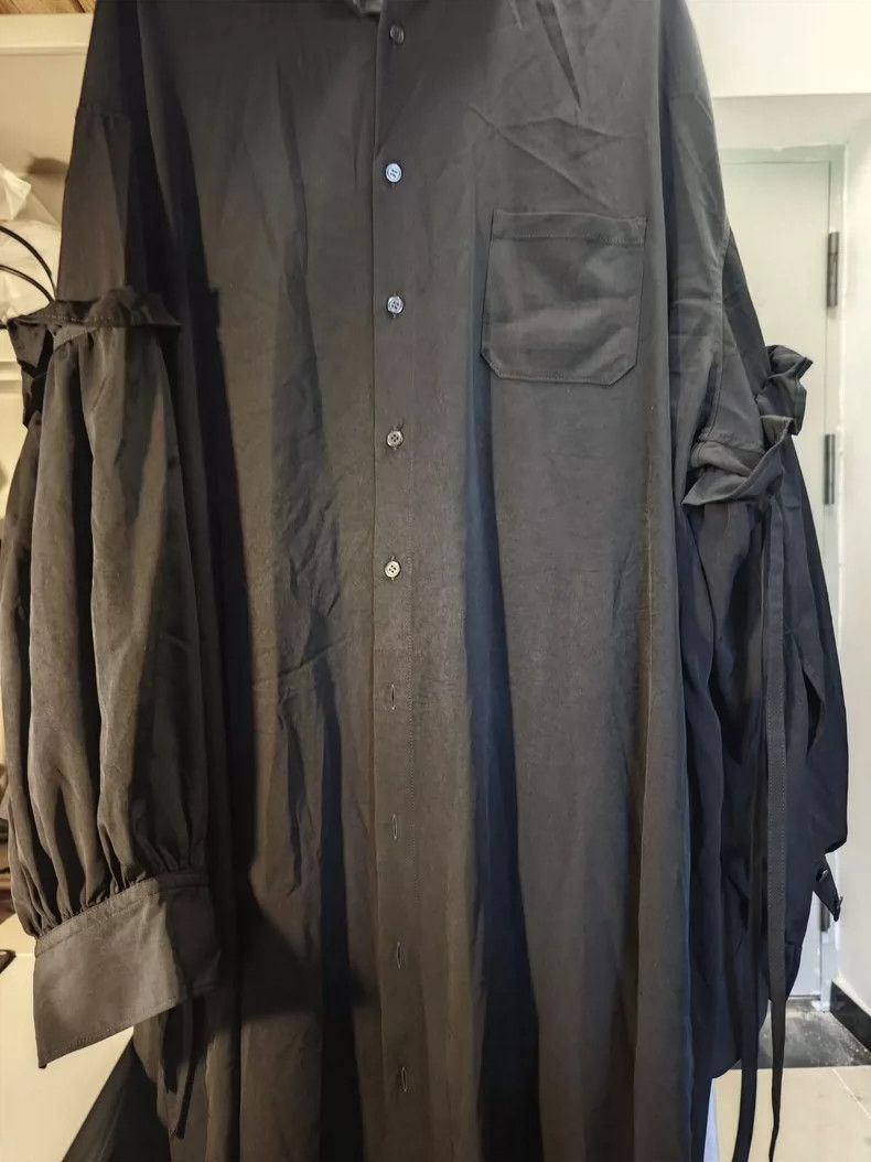 Yohji Yamamoto Yohji Yamamoto Triacetate Double Sleeve Strap Shirt Size US M / EU 48-50 / 2 - 2 Thumbnail