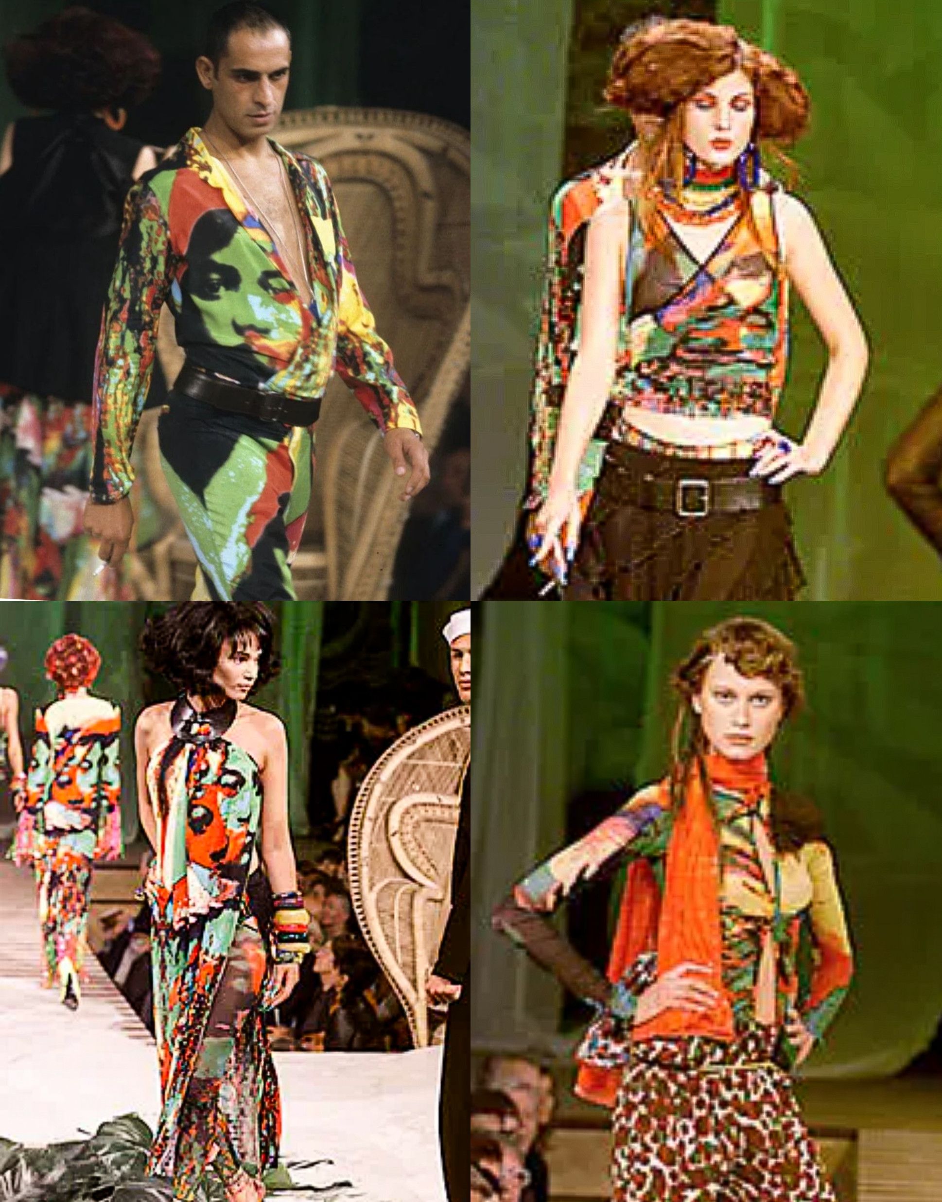 Jean Paul Gaultier Iconic S/S 2002 Women Portraits silk dress Size XS / US 0-2 / IT 36-38 - 3 Thumbnail