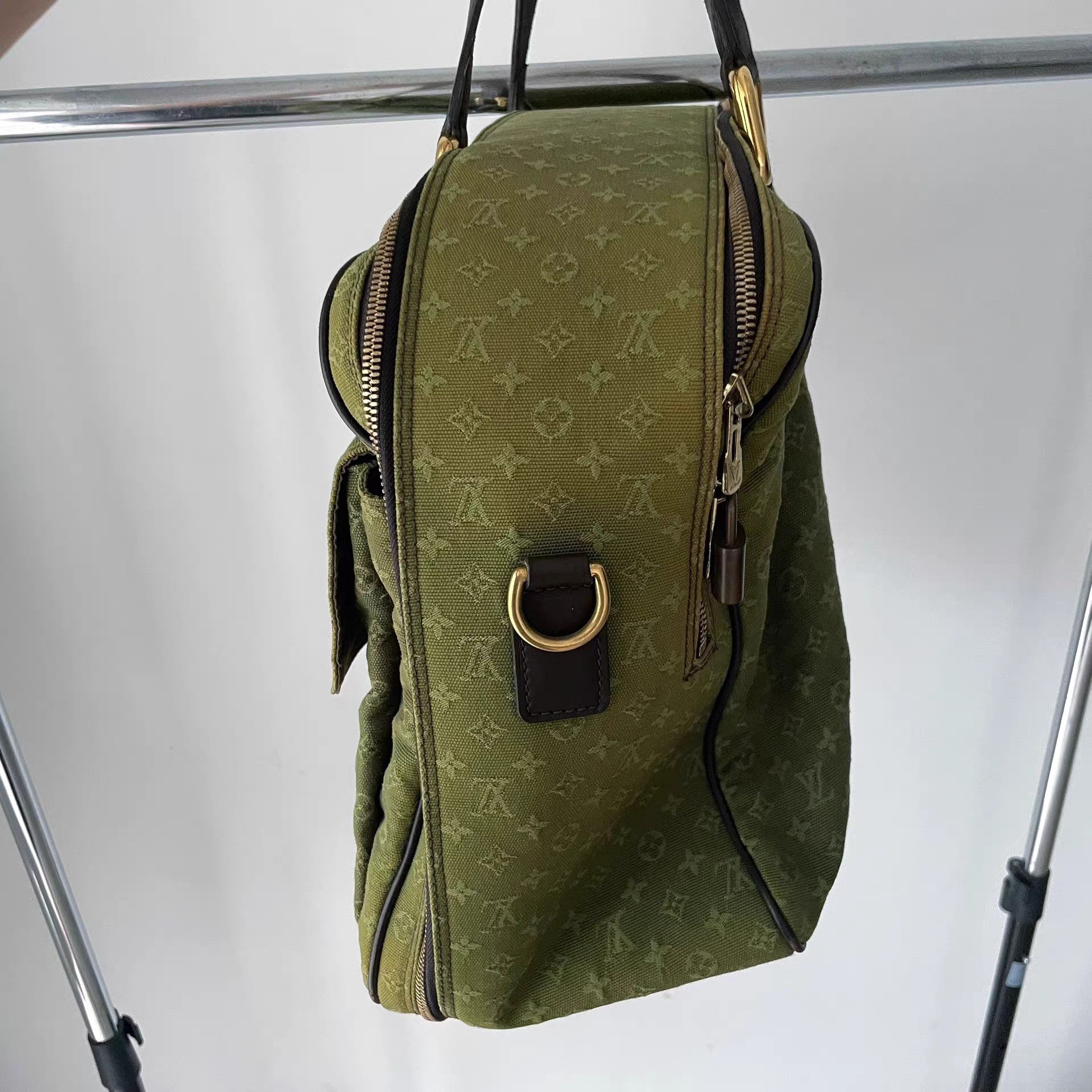 Louis Vuitton Louis Vuitton LV Khaki Denim Keepall Duffle Bag Size ONE SIZE - 3 Thumbnail