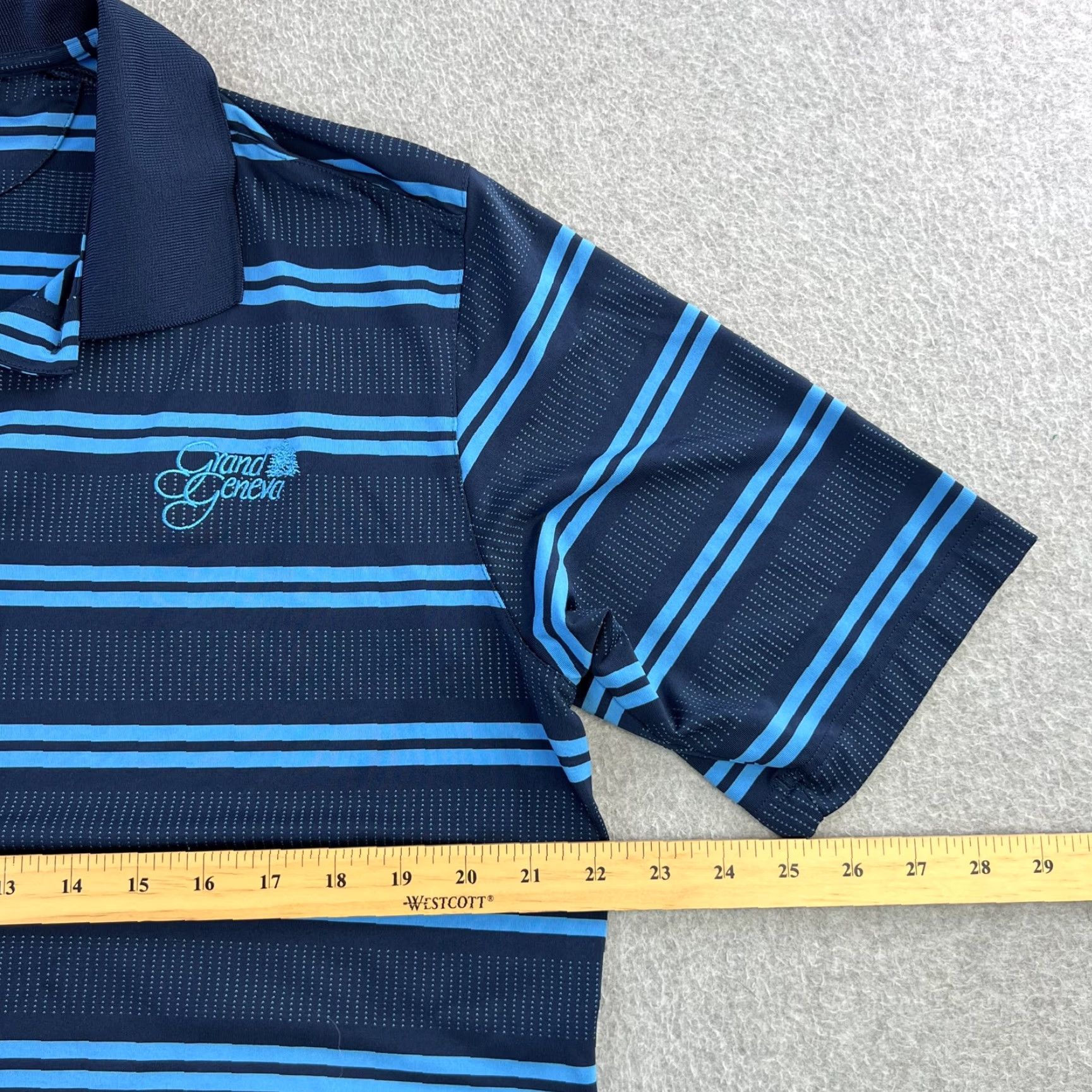 Under Armour Under Armour Shirt Mens Large Blue Striped HeatGear Grand Geneva Golf Polo Size US L / EU 52-54 / 3 - 2 Thumbnail