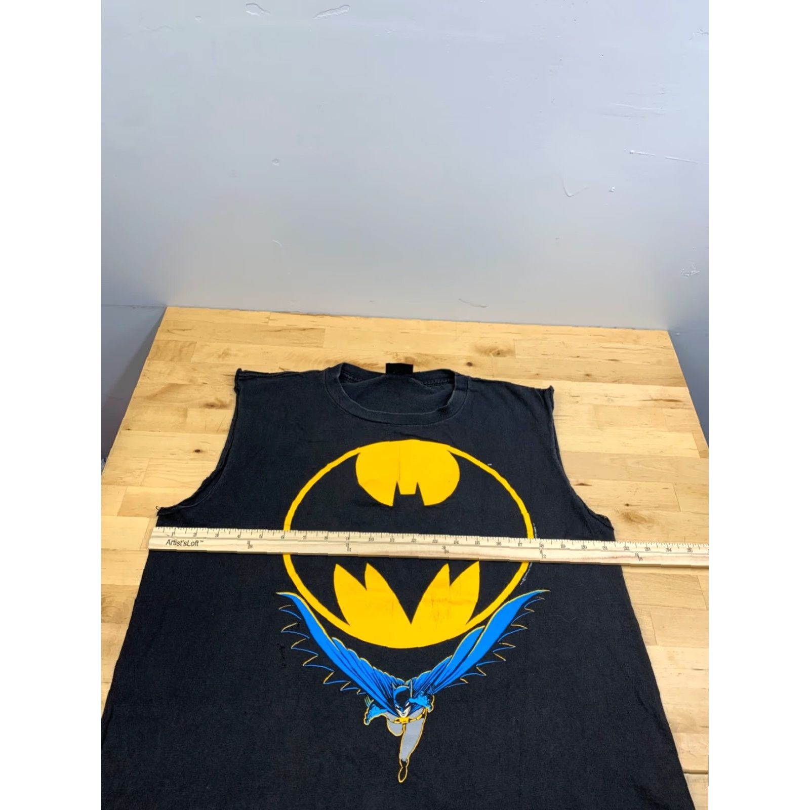 Changes VINTAGE Batman Shirt Mens L Black Logo 1988 80s Changes Cotton Crew Neck Sleeveless Graphic Print T-Shirt Size US L / EU 52-54 / 3 - 6 Thumbnail