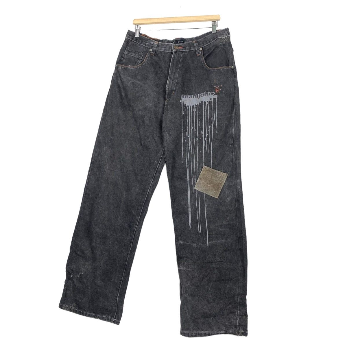 Sean John × Vintage 💥90s SEAN JOHN PAINTER JEAN DENIM STREETWEAR Size US 34 / EU 50 - 2 Thumbnail