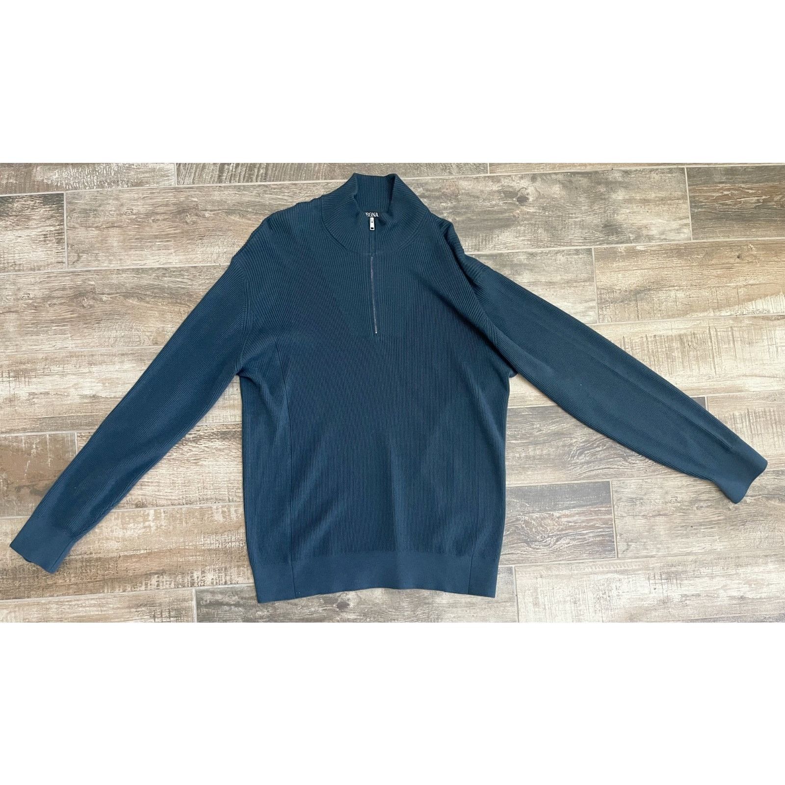 Ermenegildo Zegna $2750 NWT ZEGNA Cashsets Cashmere Zip Sweater Blue 58(3XL) Size US XXL / EU 58 / 5 - 1 Thumbnail