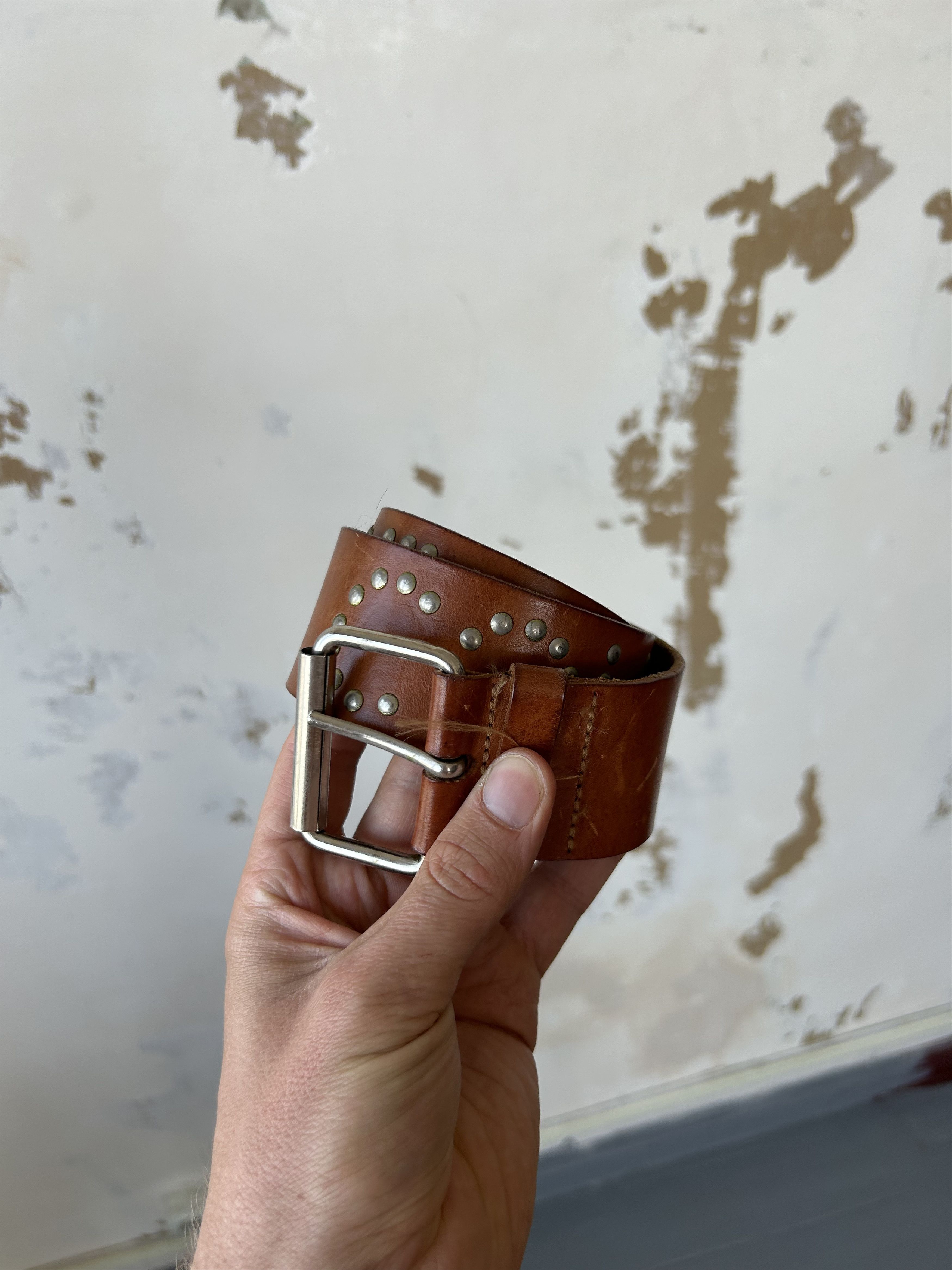 Other Vintage Belt leather On Rivets Y2K Japanese Style Size ONE SIZE - 1 Thumbnail