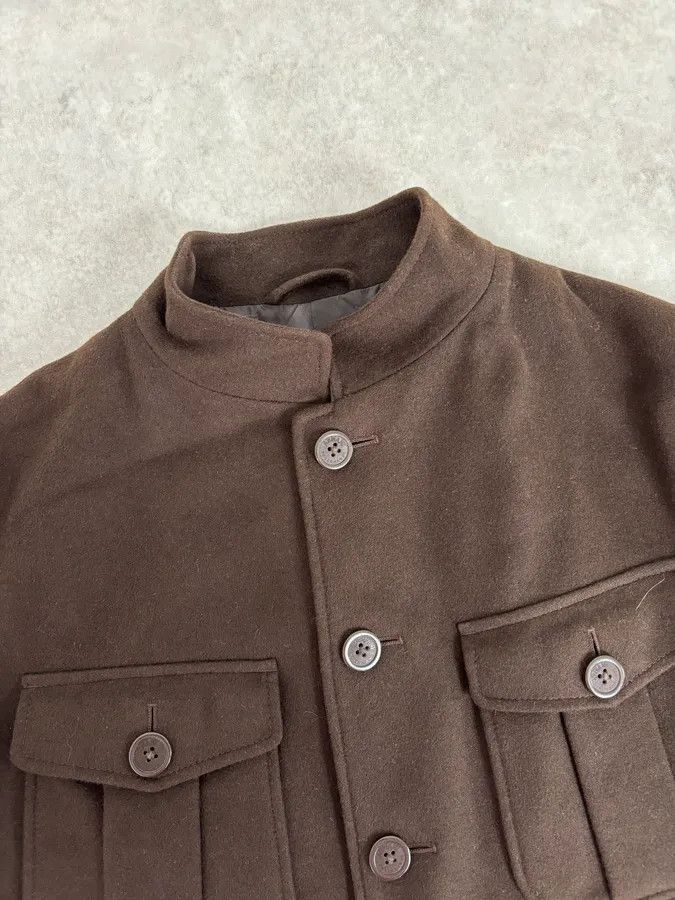 Armani Collezioni Armani Officer Brown Wool Pocket Jacket Size US M / EU 48-50 / 2 - 4 Thumbnail