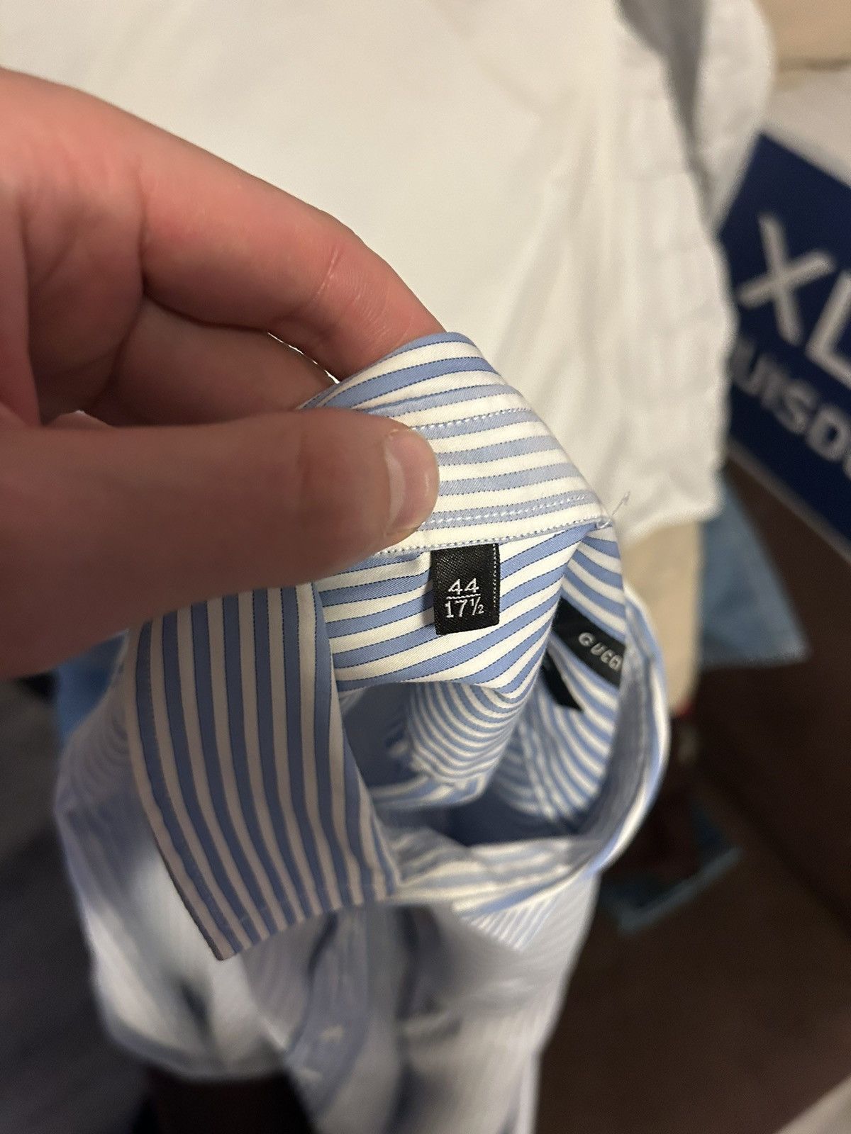 Gucci Blue Contrast Striped Button-Up Shirt Size US XL / EU 56 / 4 - 15 Thumbnail