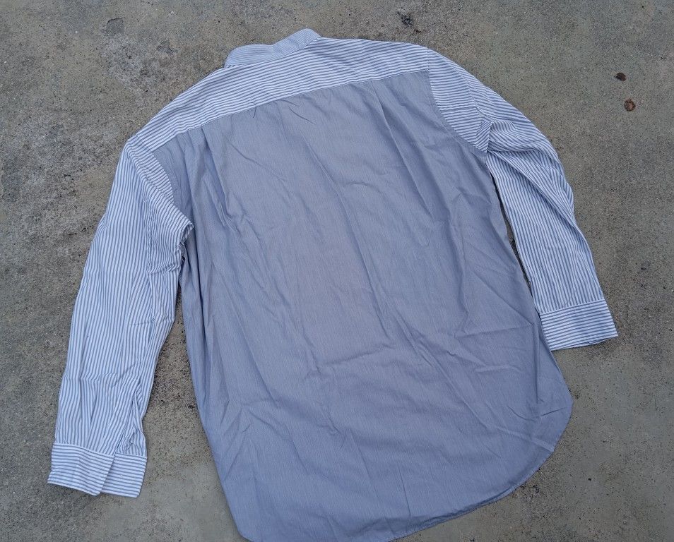 Jil Sander × Uniqlo Jill Sander Striped Mandarin Collar Shirt 😎👔 Size US L / EU 52-54 / 3 - 4 Thumbnail