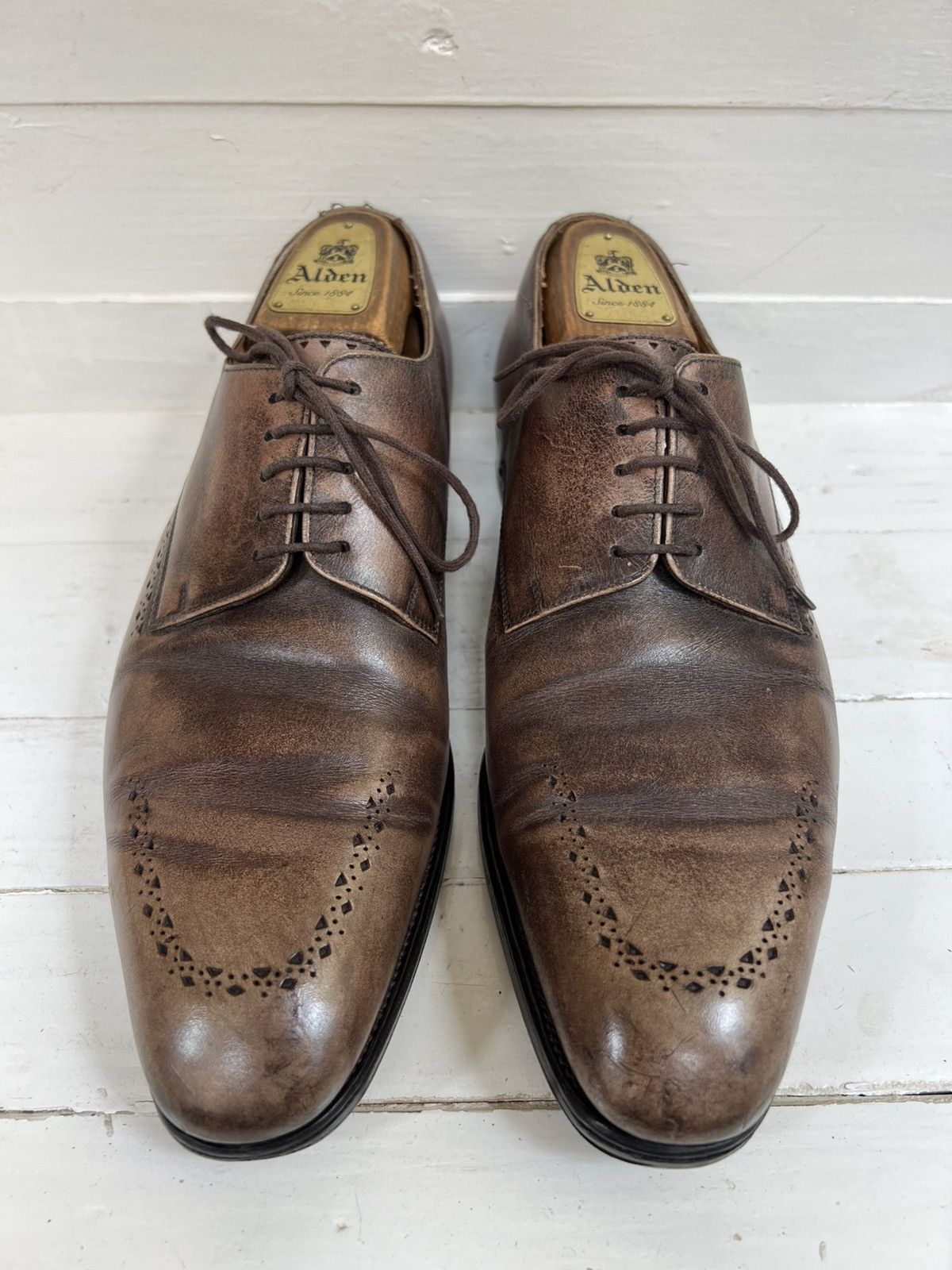 J.M. Weston Leather Derby Shoes in Brown, Men's (Size 8) — image 2 of 6