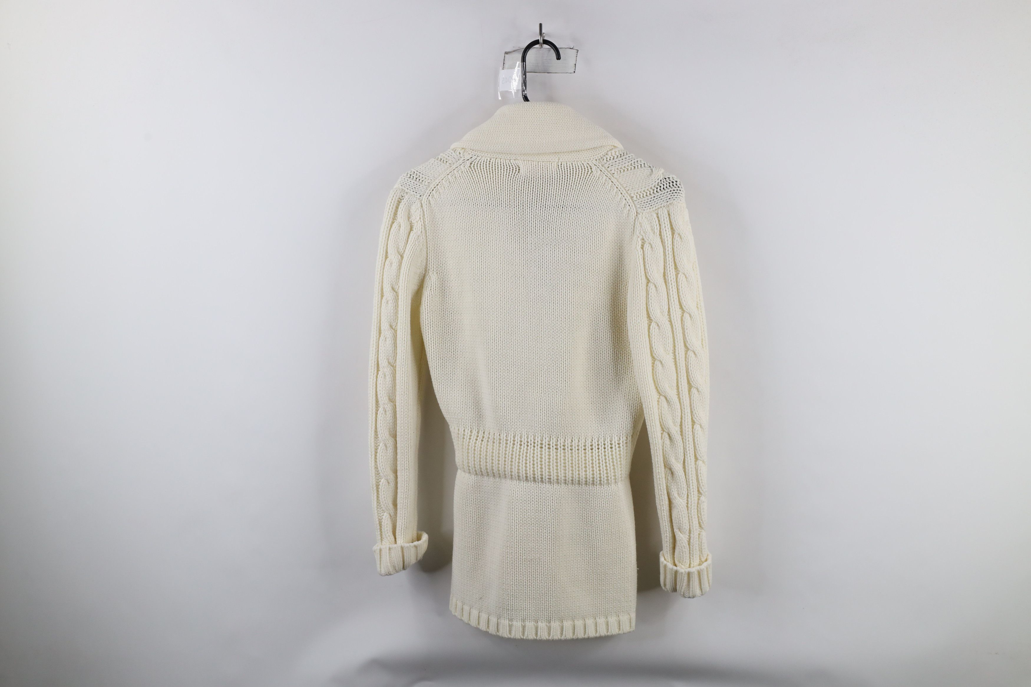 Vintage Vintage 70s Streetwear Cable Knit Fisherman Cardigan Sweater Size S / US 4 / IT 40 - 7 Thumbnail