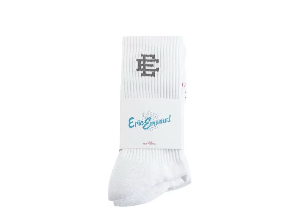 Eric Emanuel Eric Emanuel white w grey EE socks 3-pack Size ONE SIZE - 1 Thumbnail