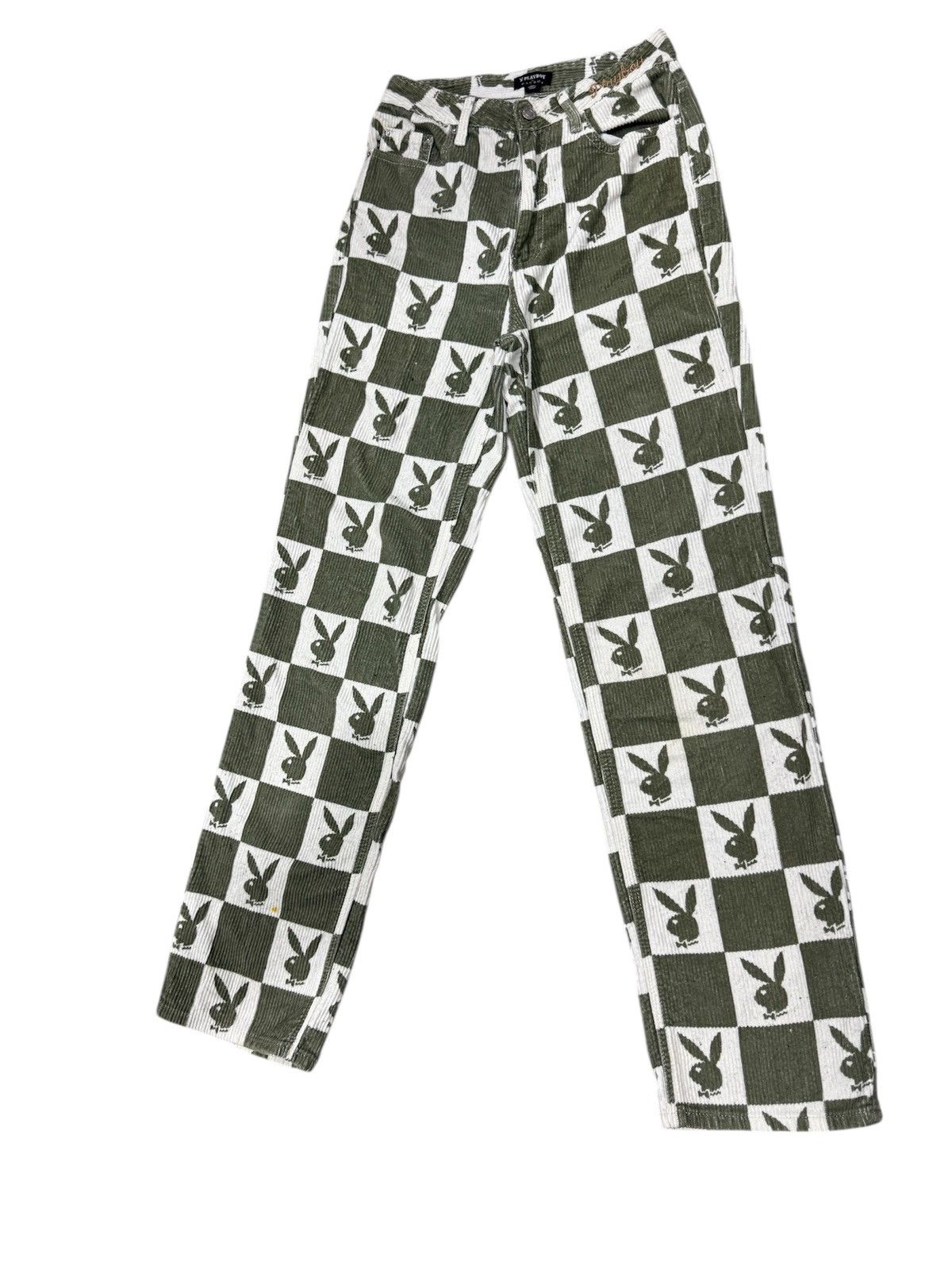 Pacsun × Playboy PLAYBOY OVERPRINT CORDUROY PANTS STRAIGHT TYPE Size US 26 / EU 42 - 3 Thumbnail