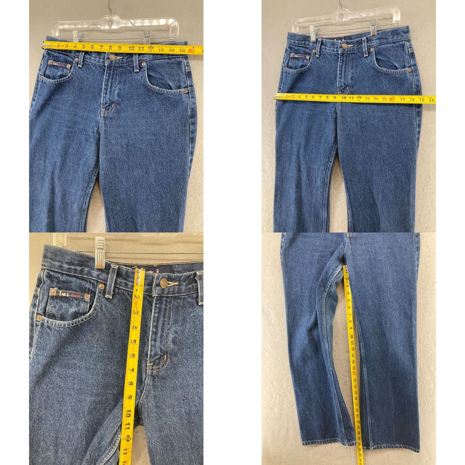 Vintage LEI Womens Blue Flare Jeans Vintage Y2K Size 32" / US 10 / IT 46 - 2 Thumbnail