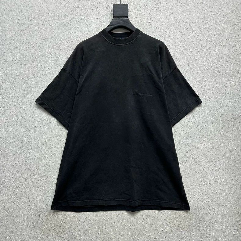 Balenciaga Balenciaga Covered Tape Logo Washed Distressed Short Sleev Size US S / EU 44-46 / 1 - 1 Thumbnail