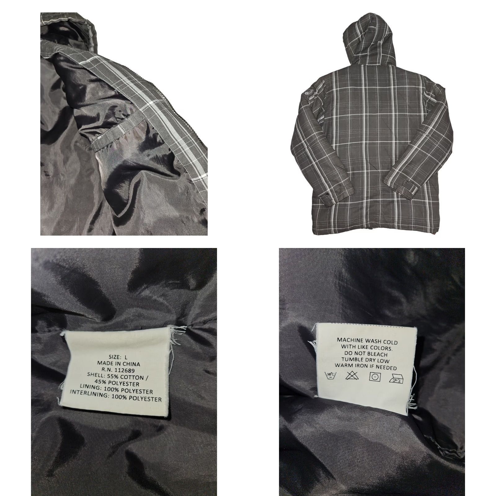 BKE BKE Coat Large Men's Plaid Heavy Hooded Drawstring Hipster Preppy Outdoors Coat Size US L / EU 52-54 / 3 - 9 Thumbnail