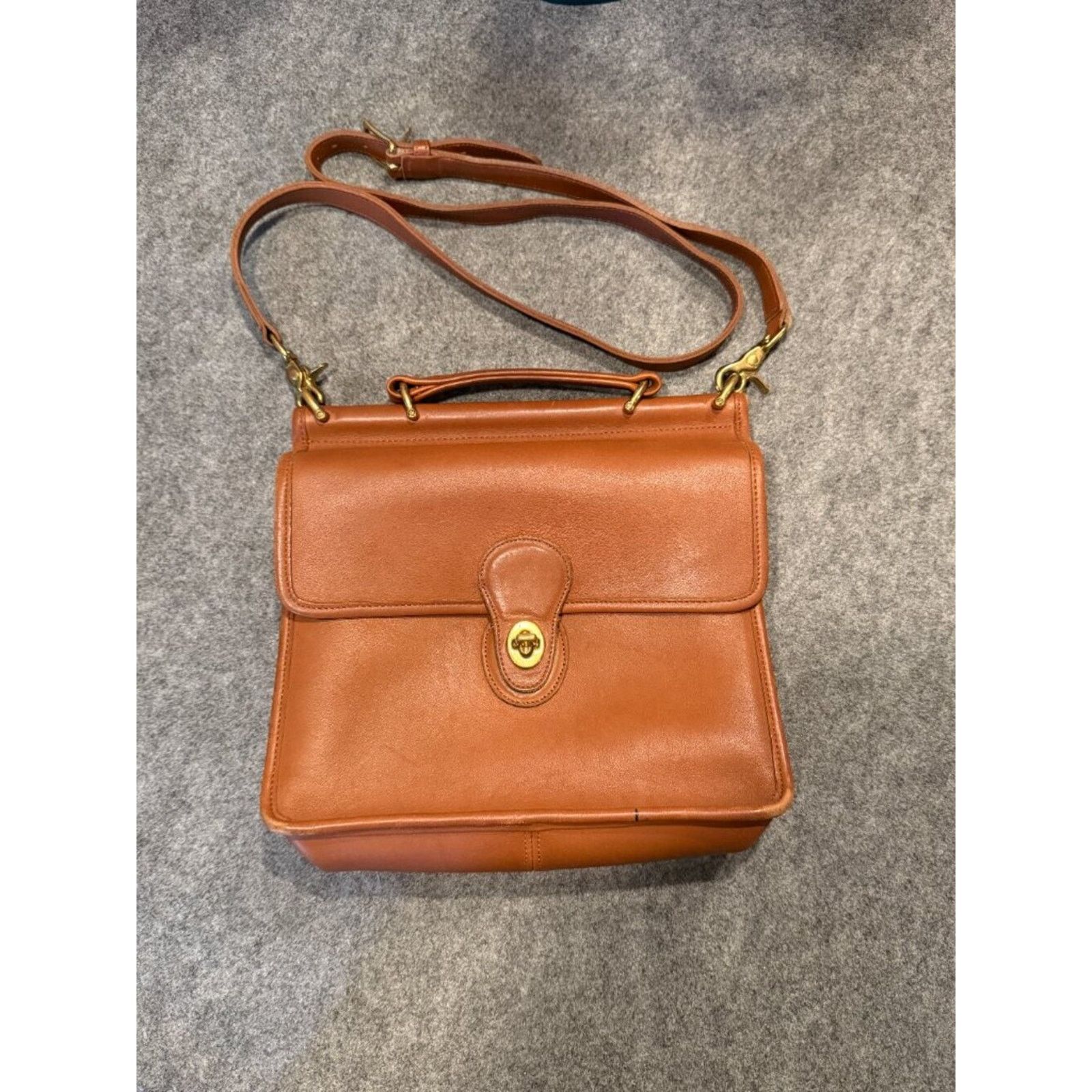 Coach Vintage Coach British Tan Leather Crossbody Messenger Bag Size ONE SIZE - 2 Thumbnail
