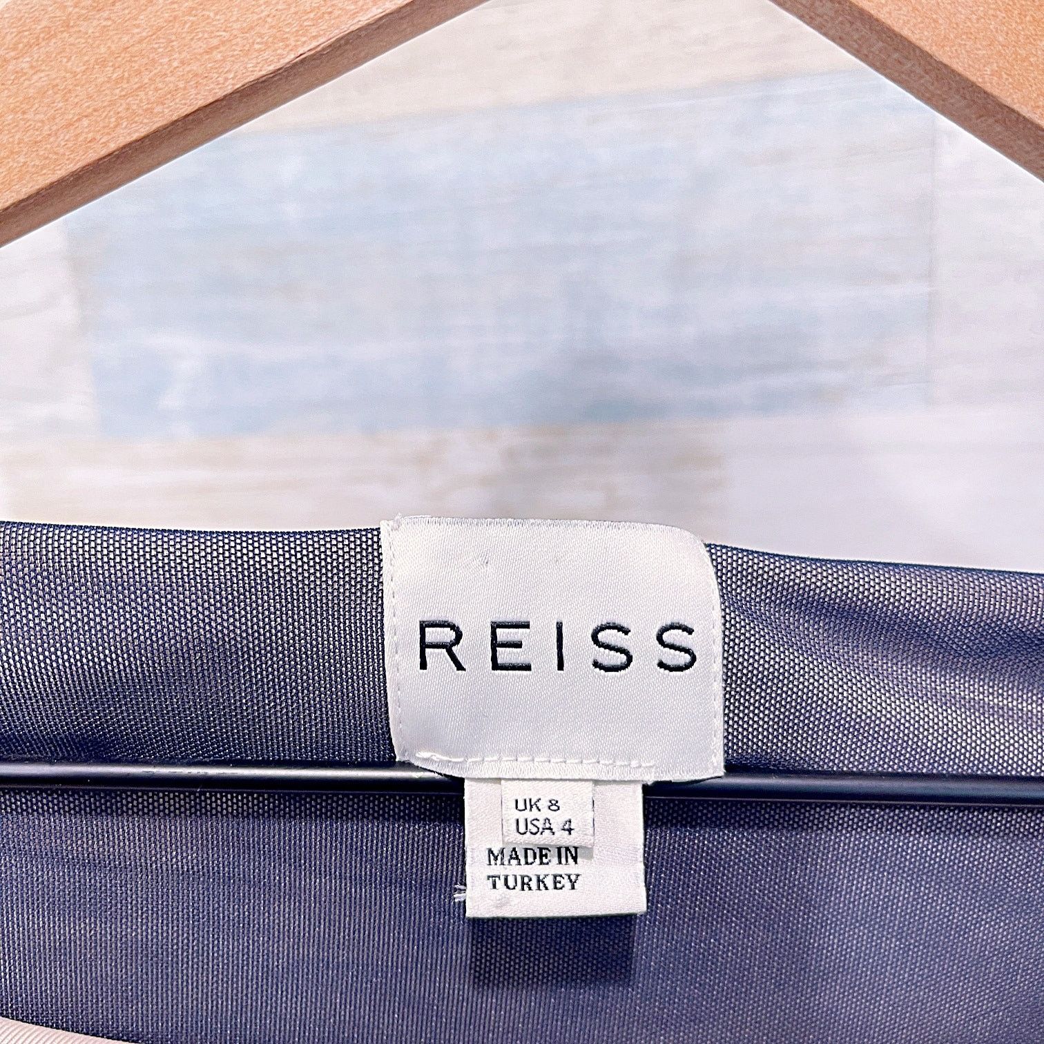Reiss REISS Ruched Floral Mesh Overlay Bodycon Dress Blue Cream 4 Size S / US 4 / IT 40 - 6 Thumbnail