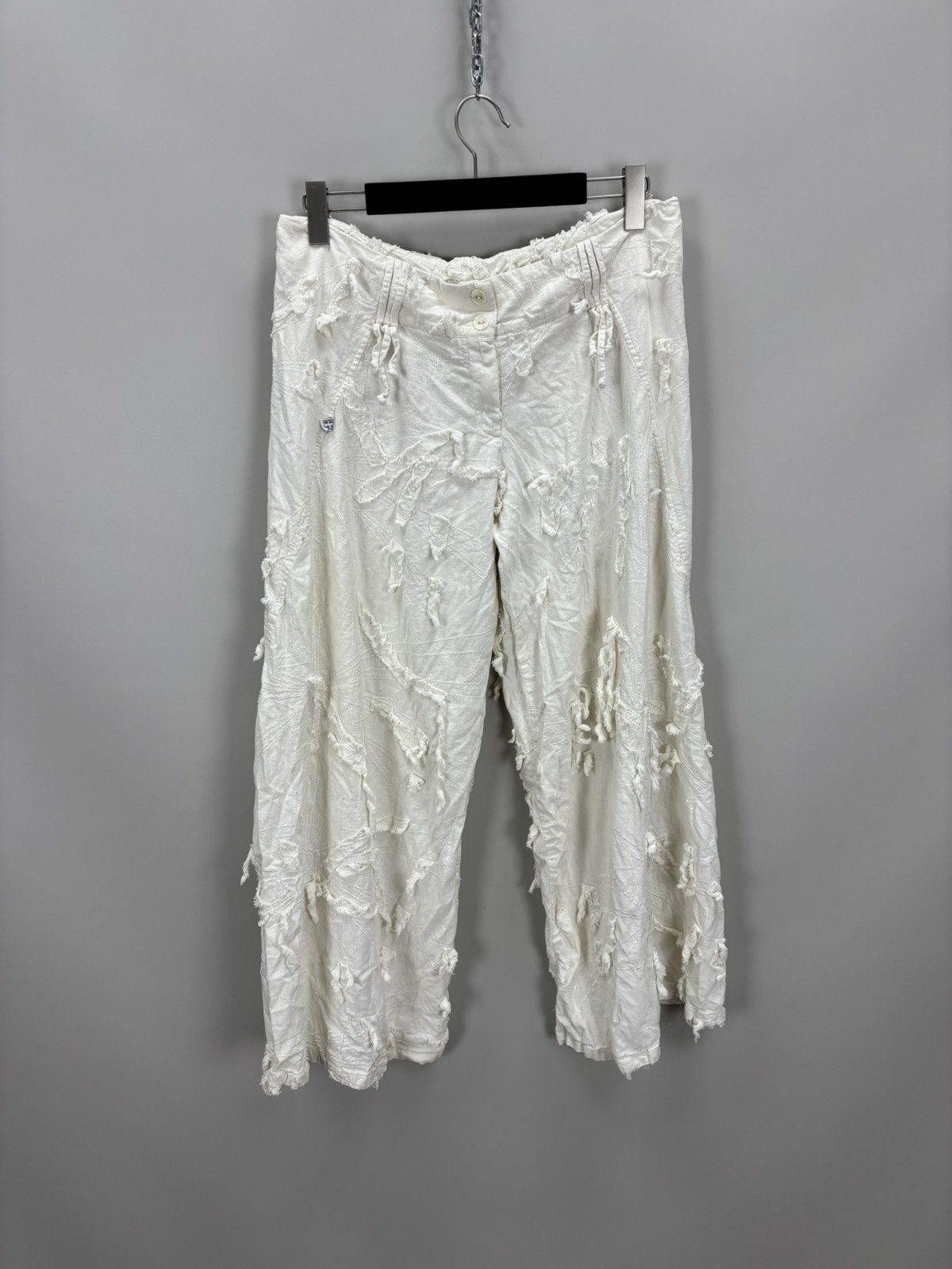 Other Womens linen pants Y2k style ART Size XL/XXL Color White Size 28" / US 6 / IT 42 - 1 Thumbnail