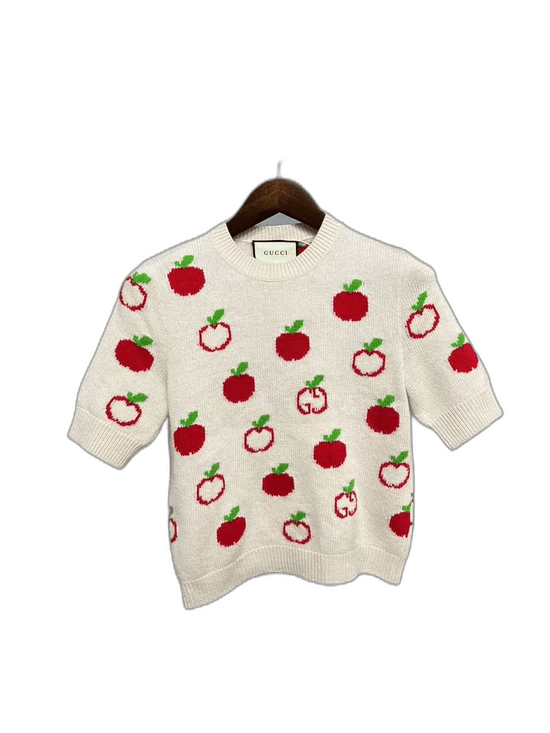 Gucci gucci apple knitted sweater in white-2507 Size US M / EU 48-50 / 2 - 1 Thumbnail