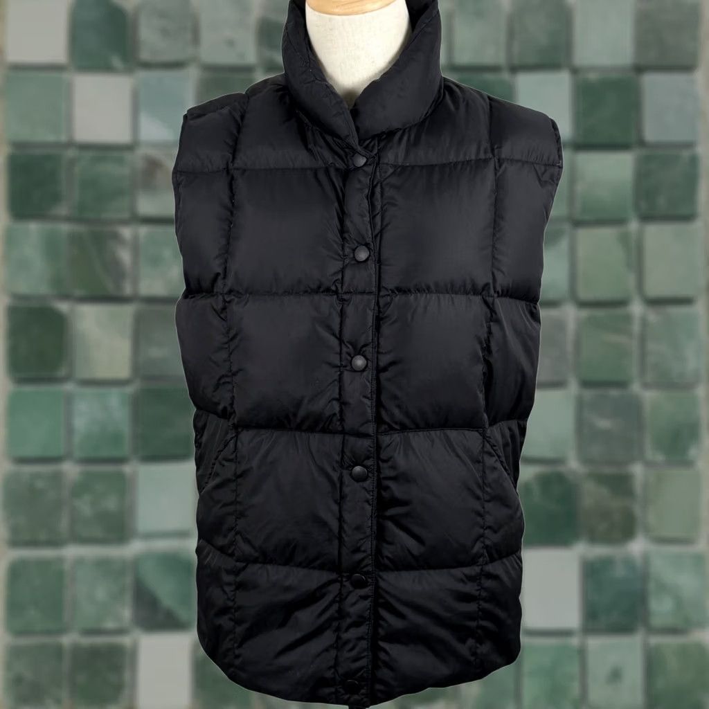Lands' End Lands' End Puffer Vest - Black Goose Down Quilted - 90s Gorpcore Style Size S / US 4 / IT 40 - 1 Thumbnail