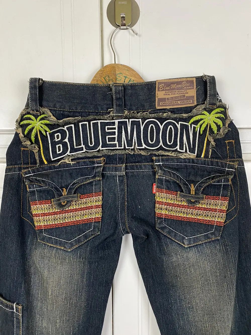 Japanese Brand × Vintage Vintage Double Waist Denim Blue Moon Blue Size US 30 / EU 46 - 8 Thumbnail