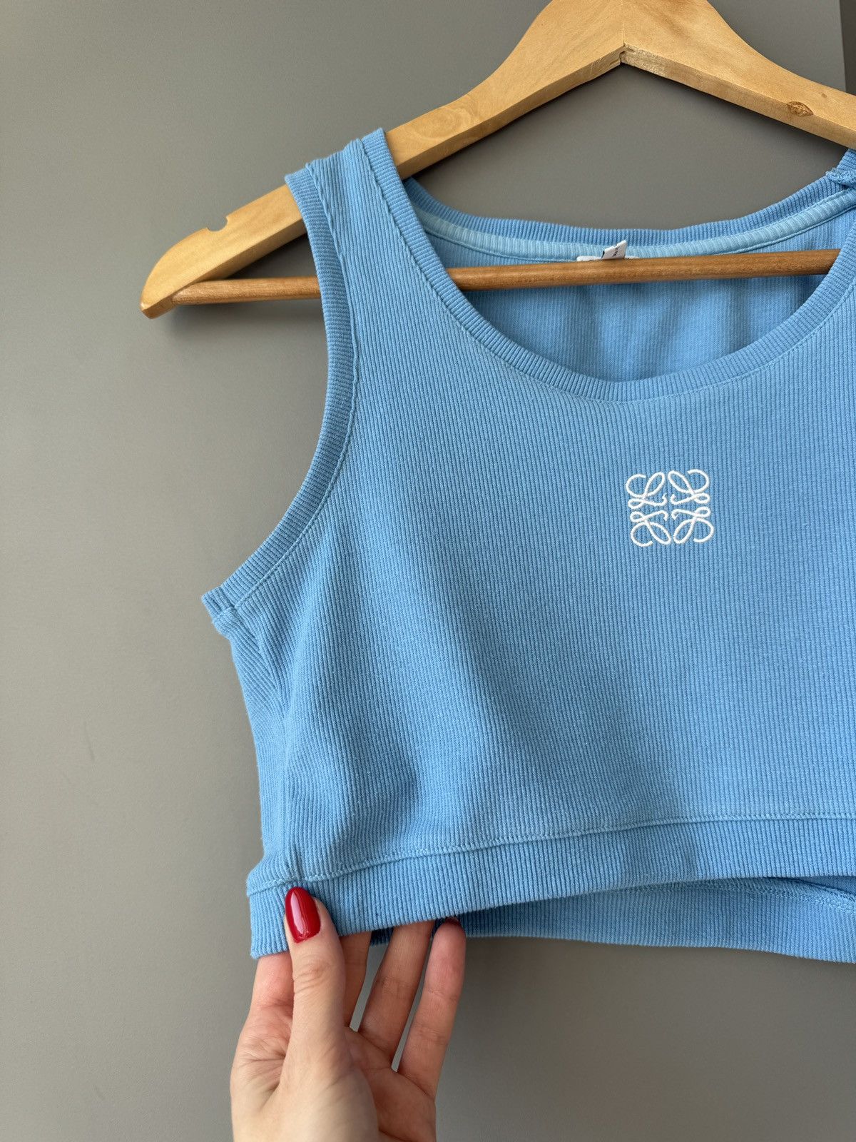 Loewe Loewe Anagram Cropped Blue Tank Top Size M / US 6-8 / IT 42-44 - 5 Thumbnail