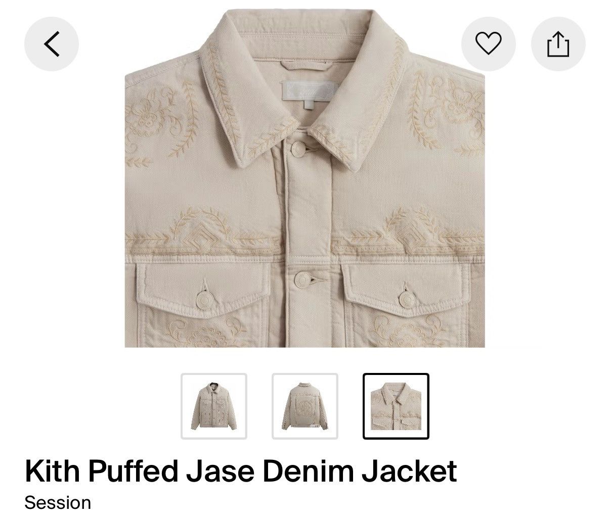 Kith NWT Kith Puffed Jase Denim Jacket- Session Size US XS / EU 42 / 0 - 3 Thumbnail