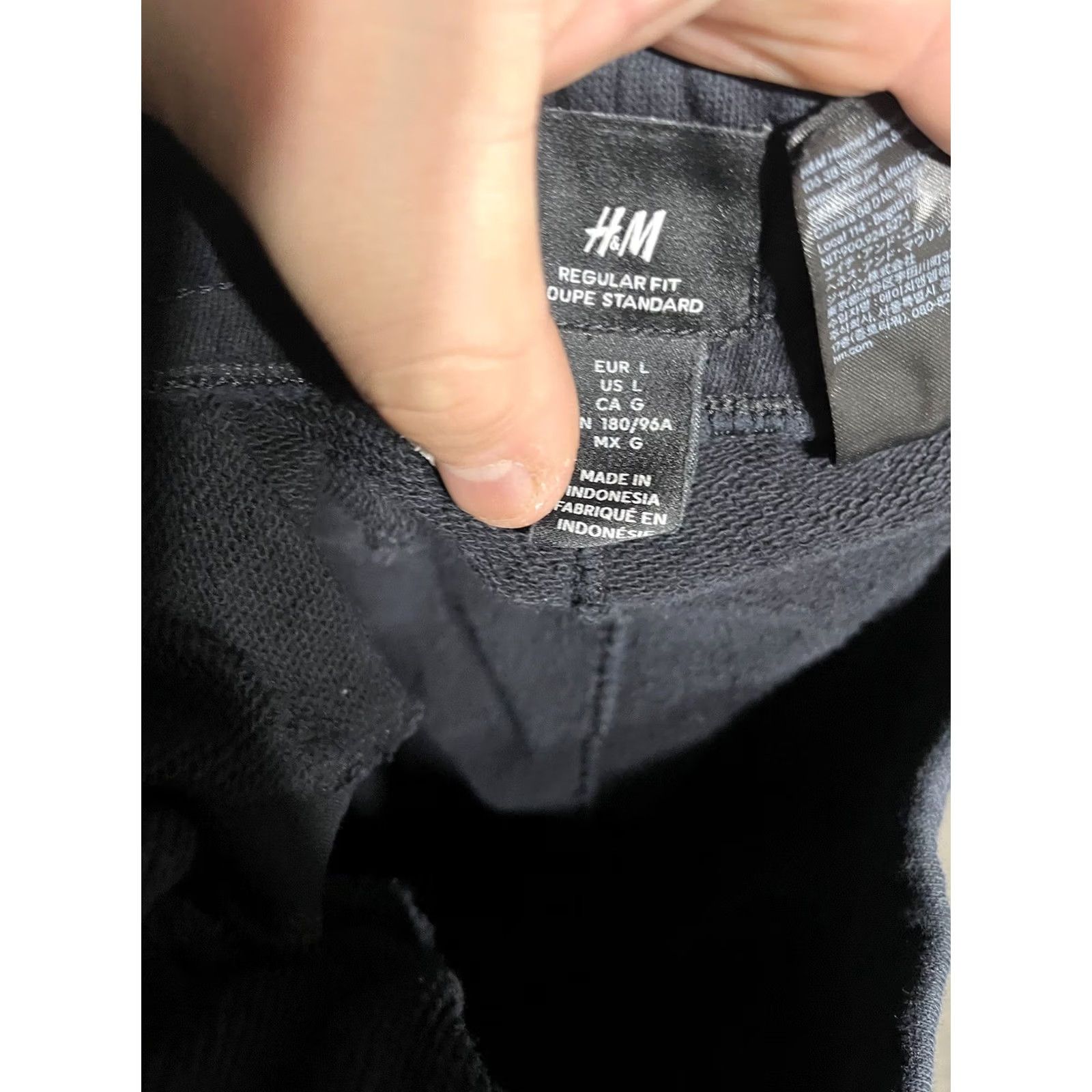H&M H&M Sweatpants Regular Fit Solid Black L Mens Pants Activewear Joggers Size US 33 - 5 Thumbnail