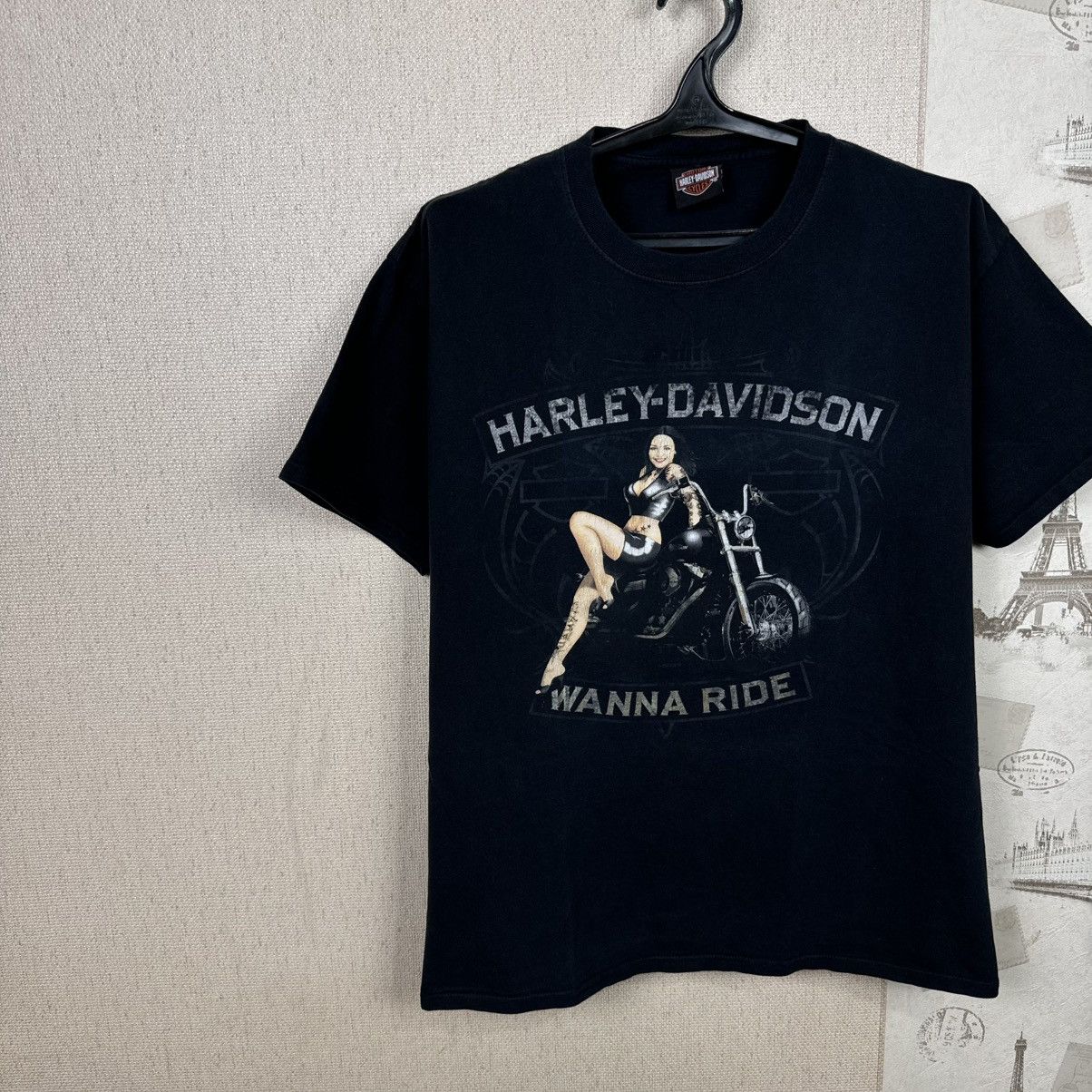 Harley Davidson Vintage Harley Davidson T shirt Girl Biker Streetwear Black Size US L / EU 52-54 / 3 - 4 Thumbnail