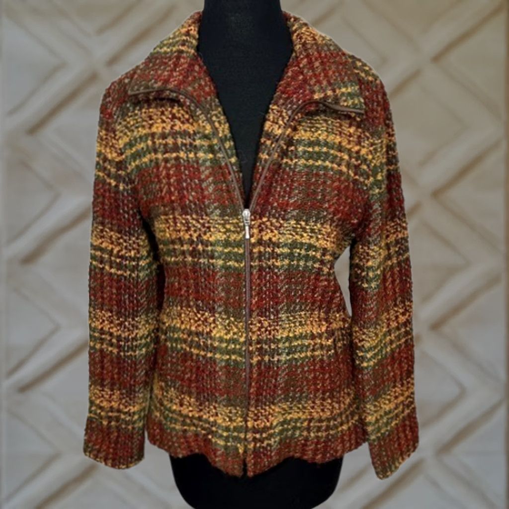 J.McLaughlin J. McLaughlin Womens Wool Alpaca Blend Tweed Jacket Full Zip Collar Coat Multicolor XS Size XS / US 0-2 / IT 36-38 - 1 Thumbnail