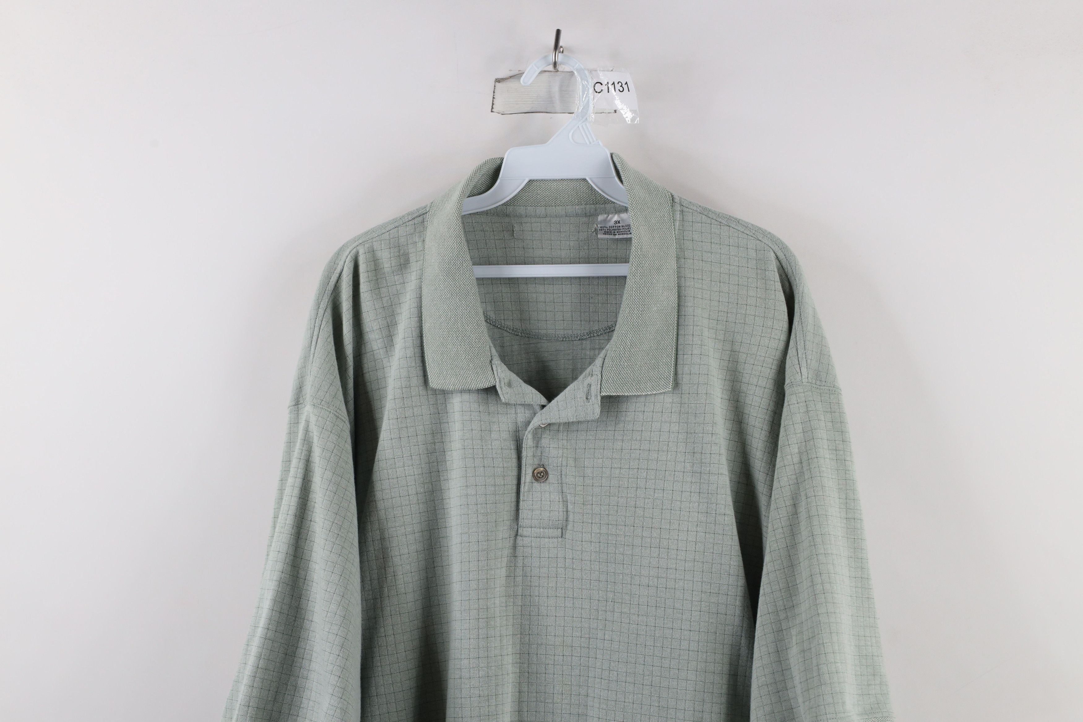 Vintage Vintage 90s Streetwear Collared Golf Polo Shirt Green Plaid Size US XXL / EU 58 / 5 - 2 Thumbnail